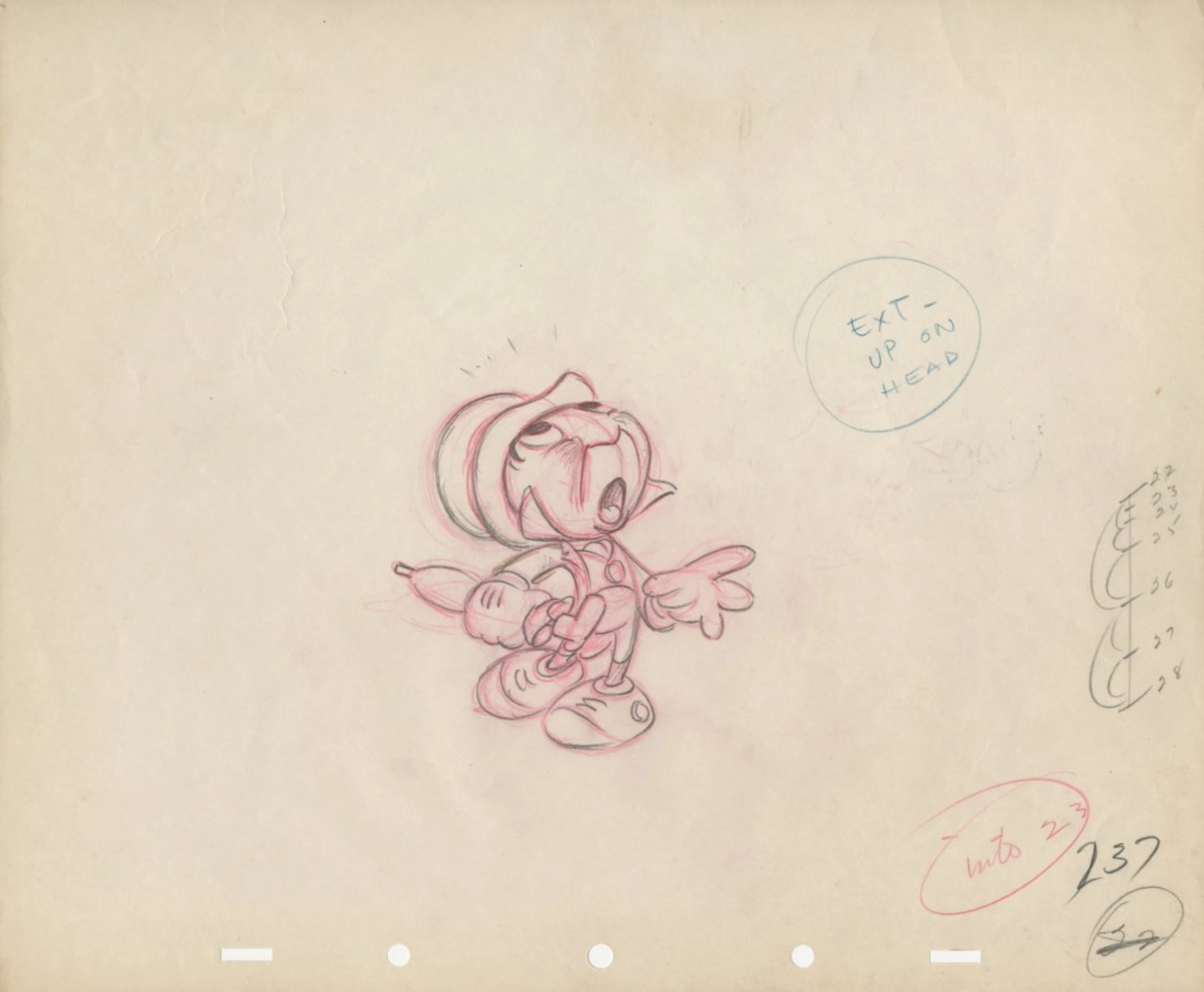 Production drawing featuring “Jiminy