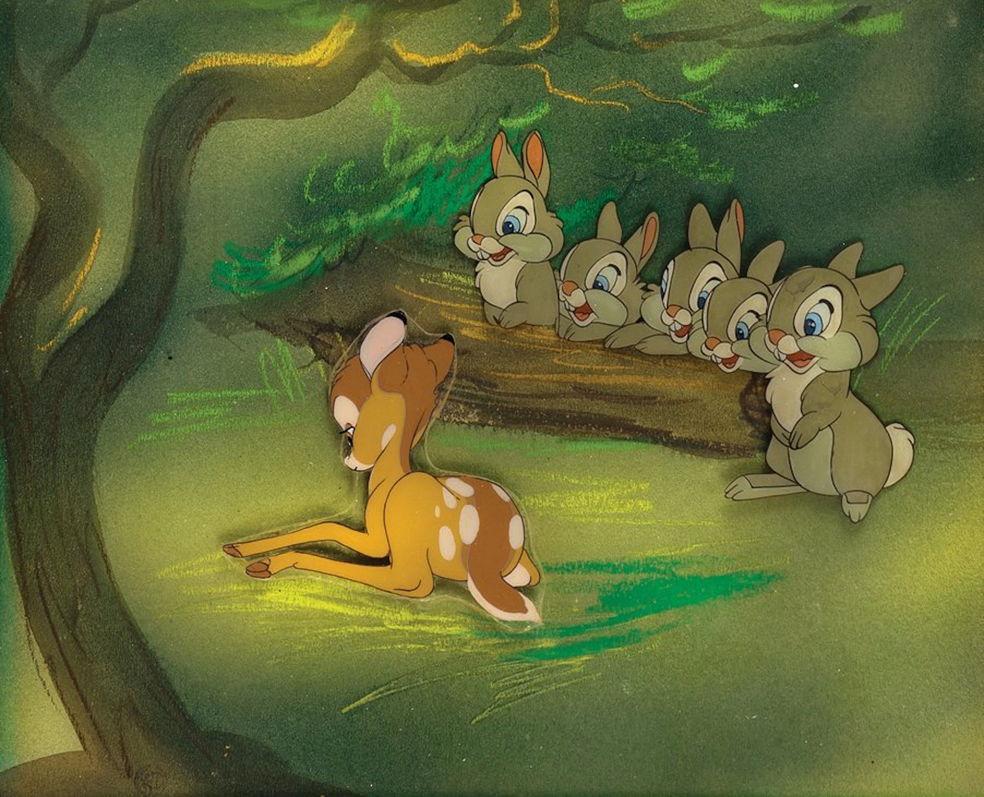 Production cels featuring “Bambi” and
