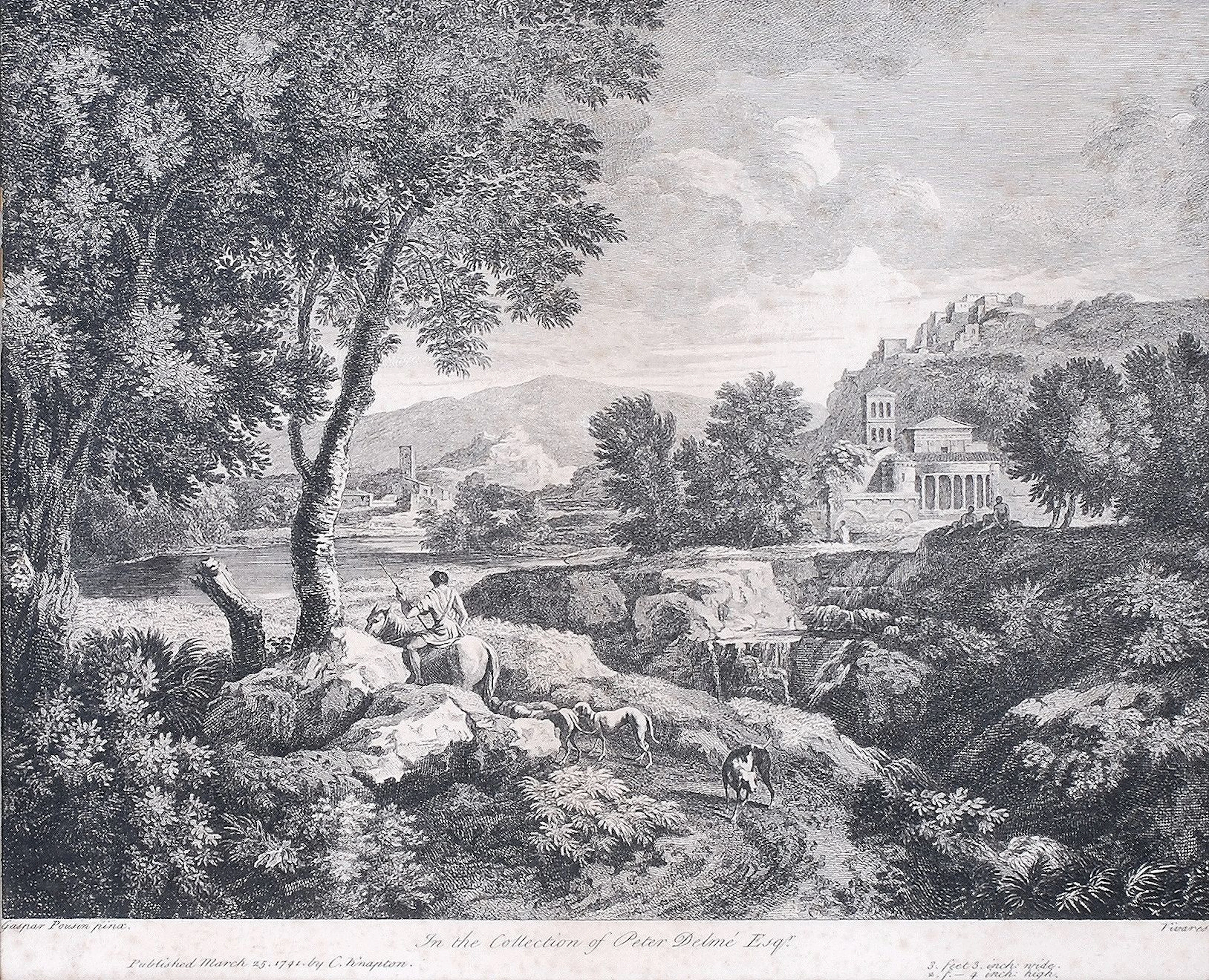 After Gaspard Poussin and Claude Lorraine Classical landscapes Six, engravin...