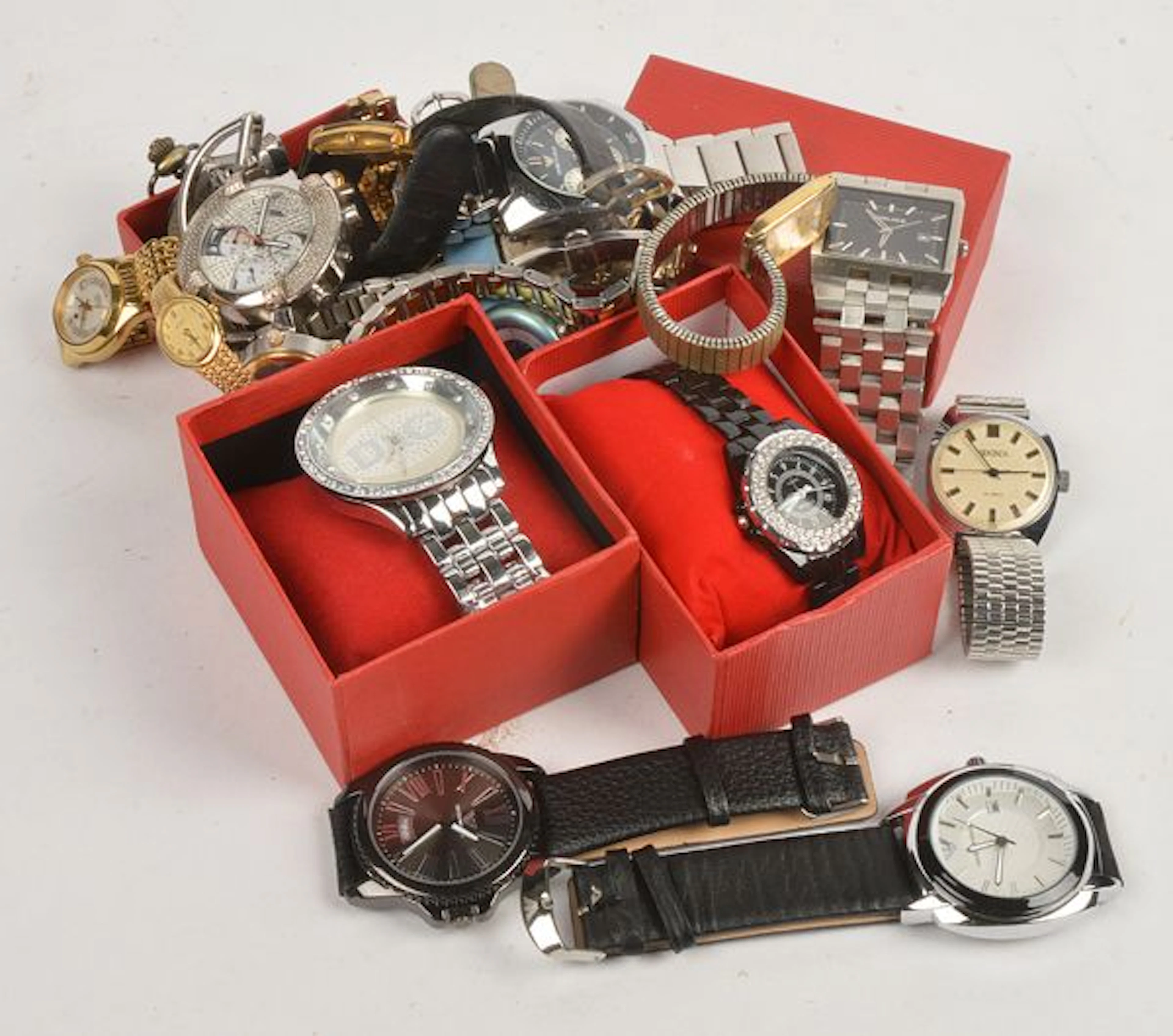 A collection of nine gentleman's fashion watches, brands include; Sekonda; P...