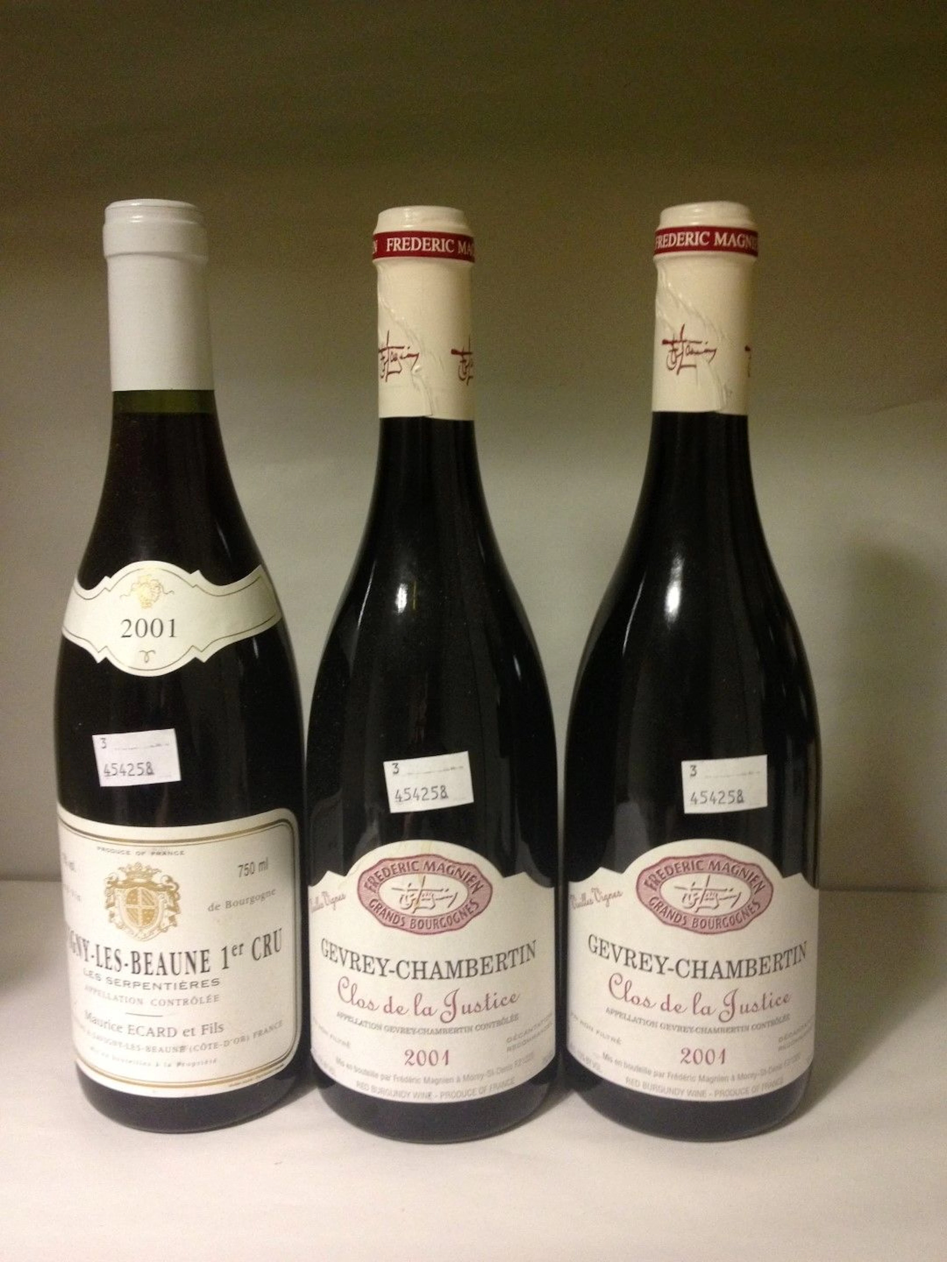 Gevrey Chambertin Clos de La Justice 2001 Domaine Frank Magnien 2 bts Nuits...