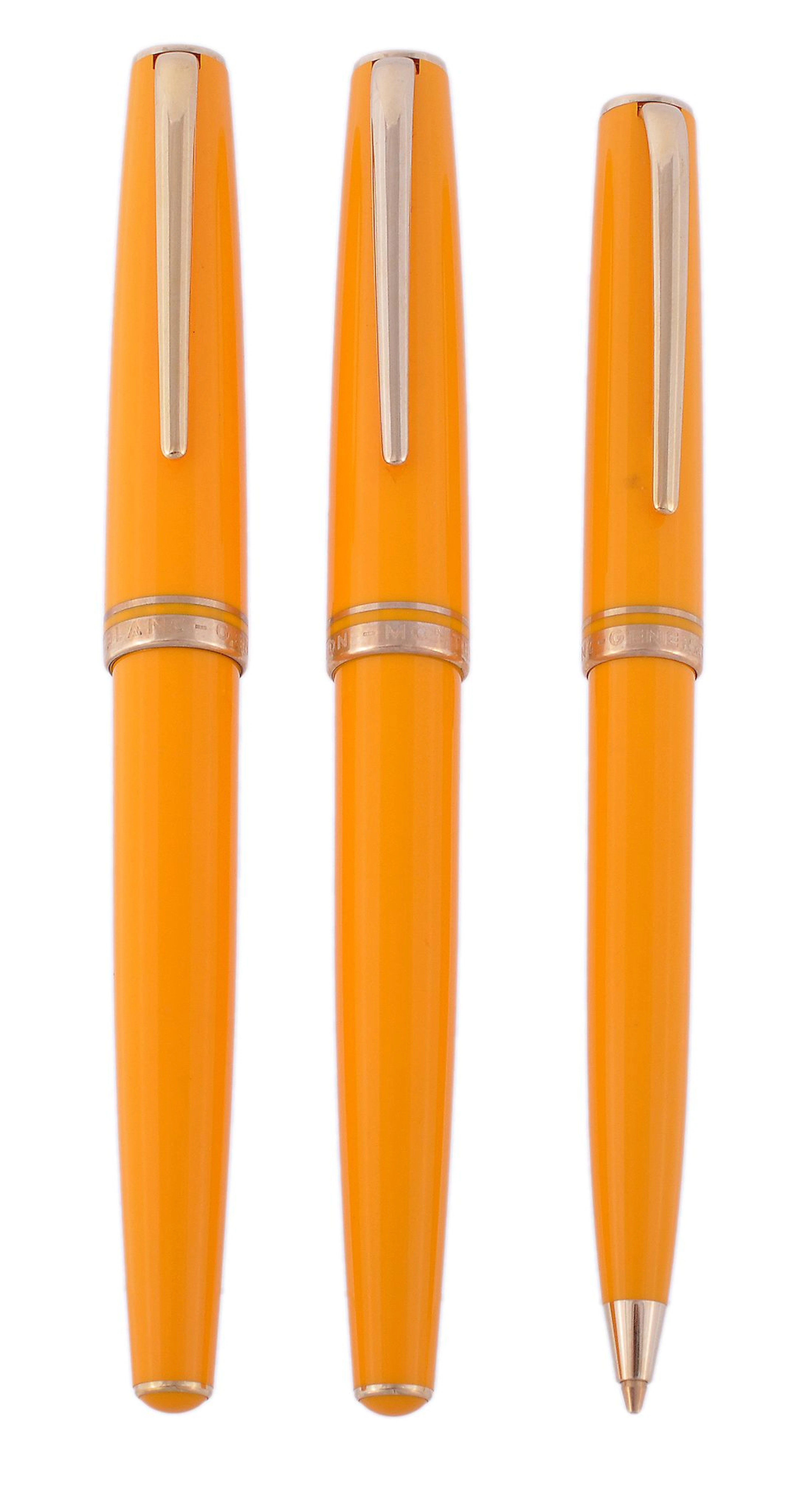 Montblanc, Generation, a yellow fountain pen, rollerball and pencil set