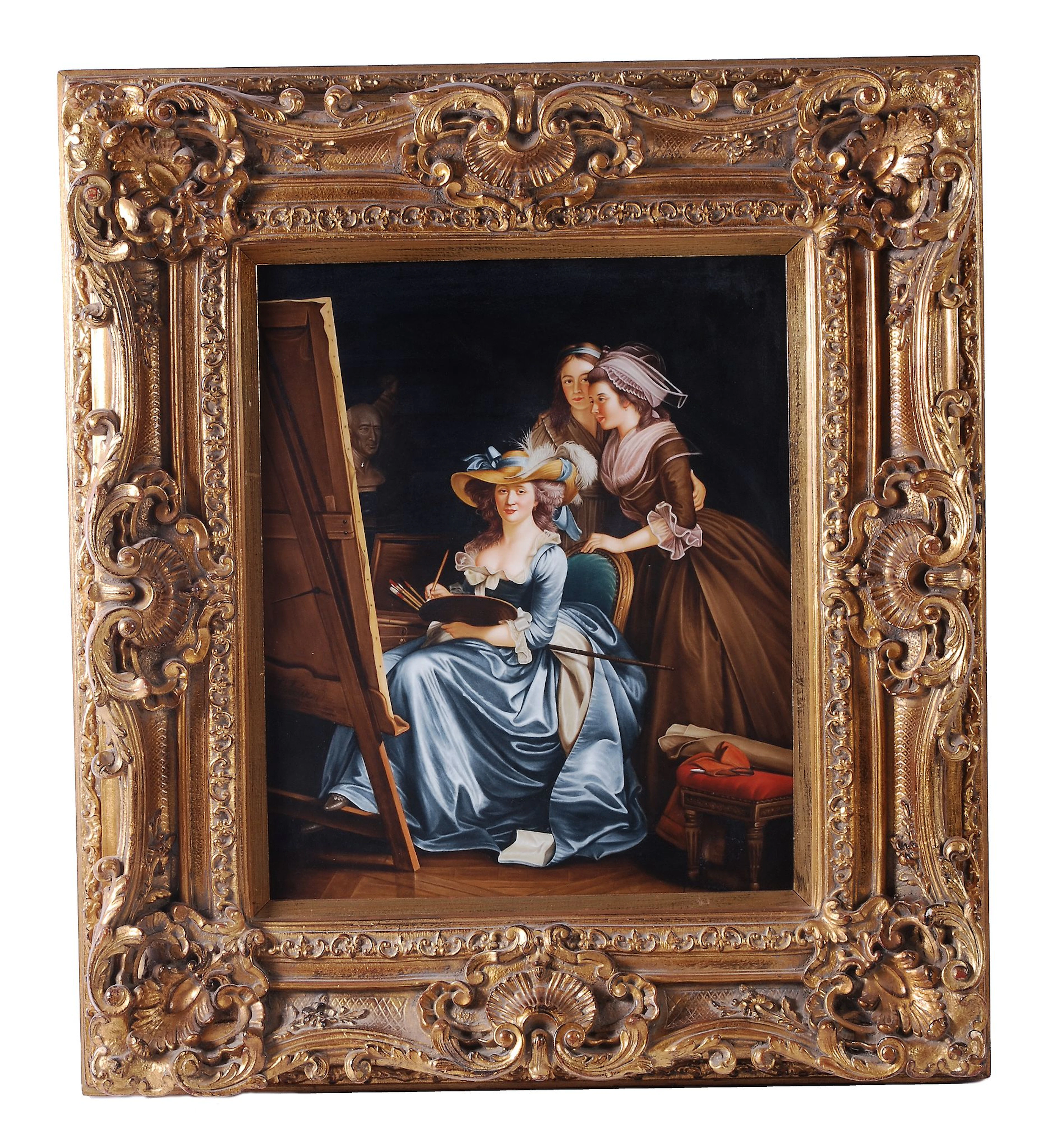 A substantial Berlin-style porcelain plaque after Adelaide Labille-Guiard