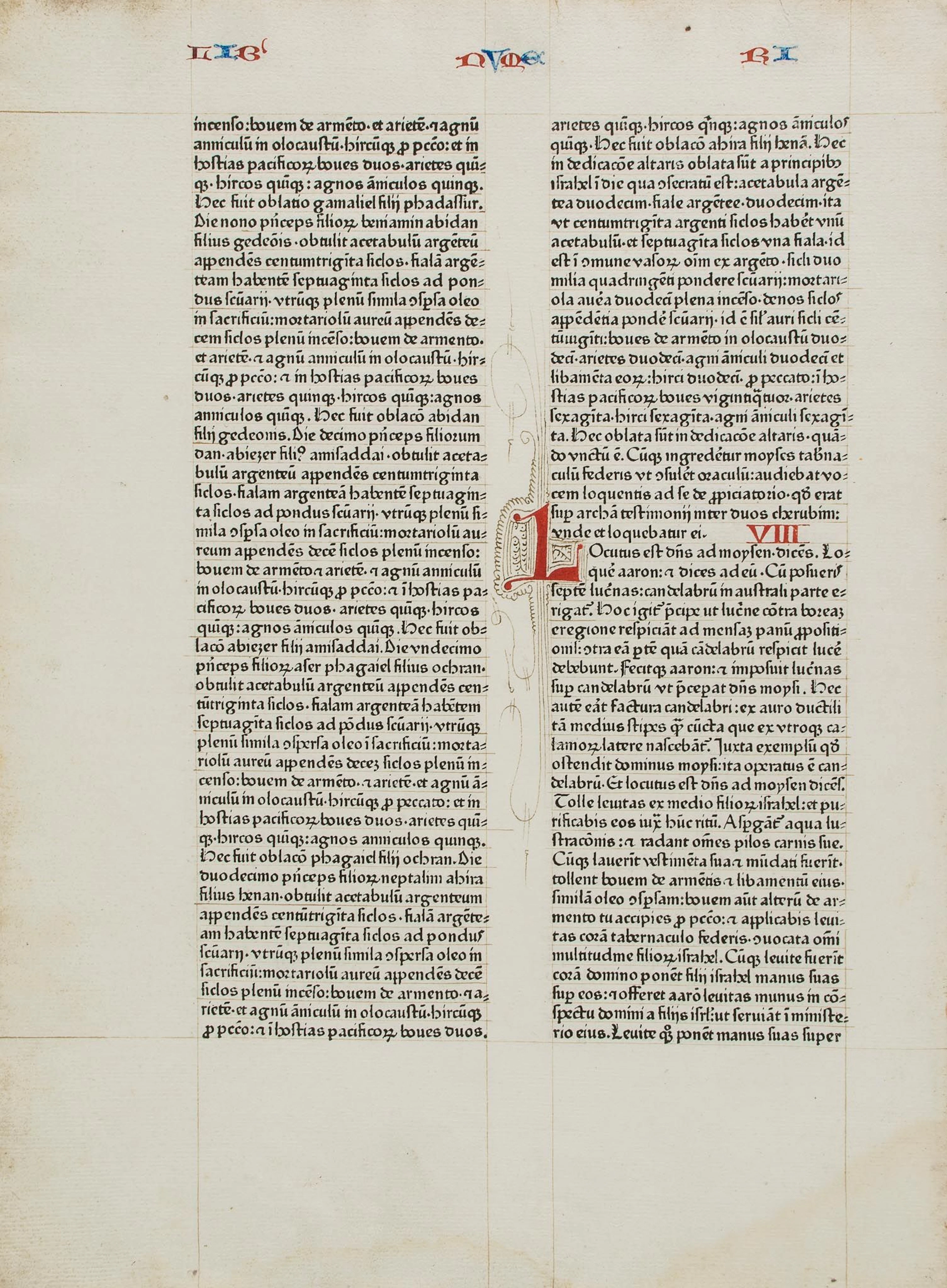 Bible, - Leaf from 1462 Bible