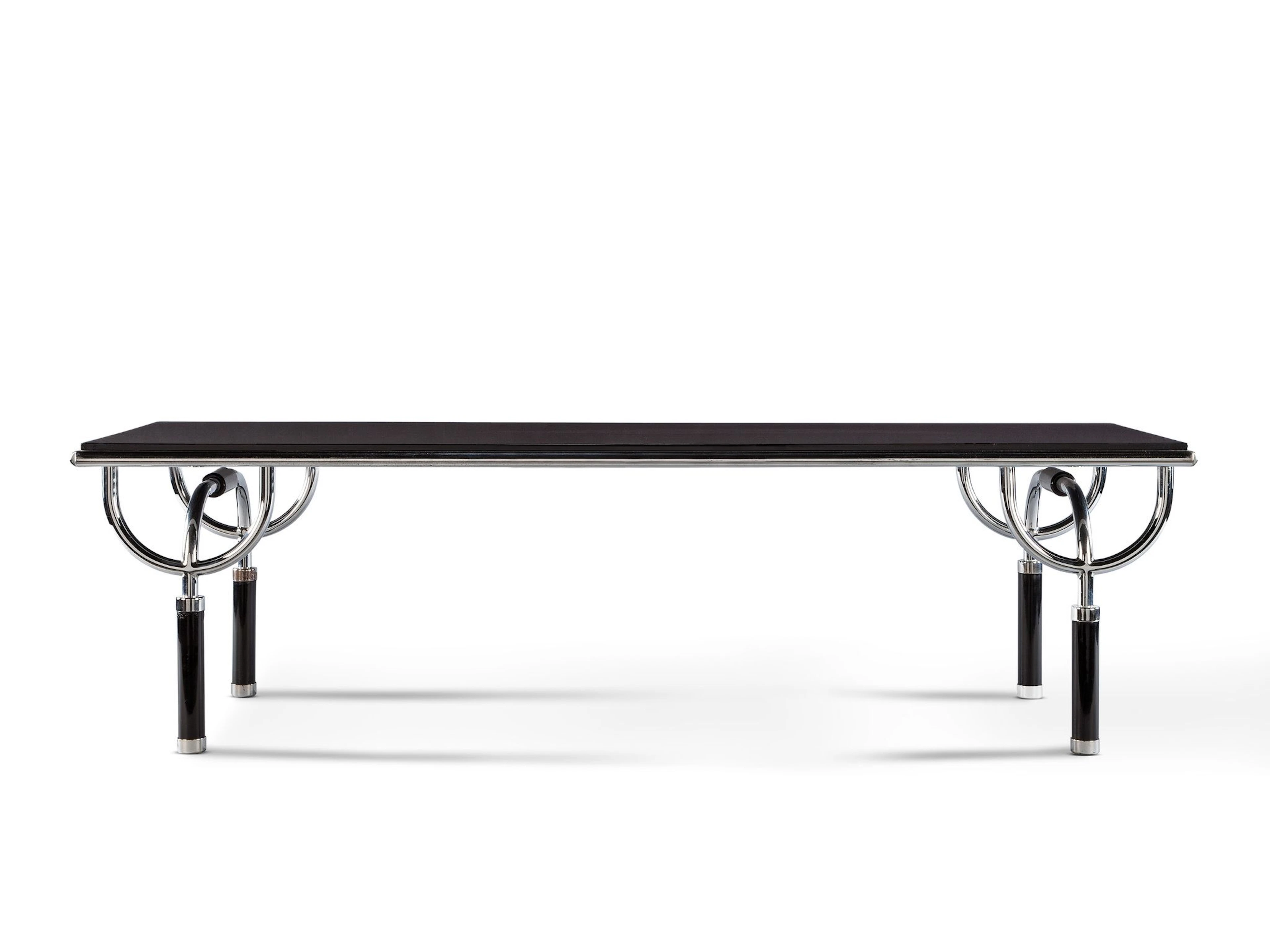 A "Tarbo" Dark Blue Lacquer Low Table