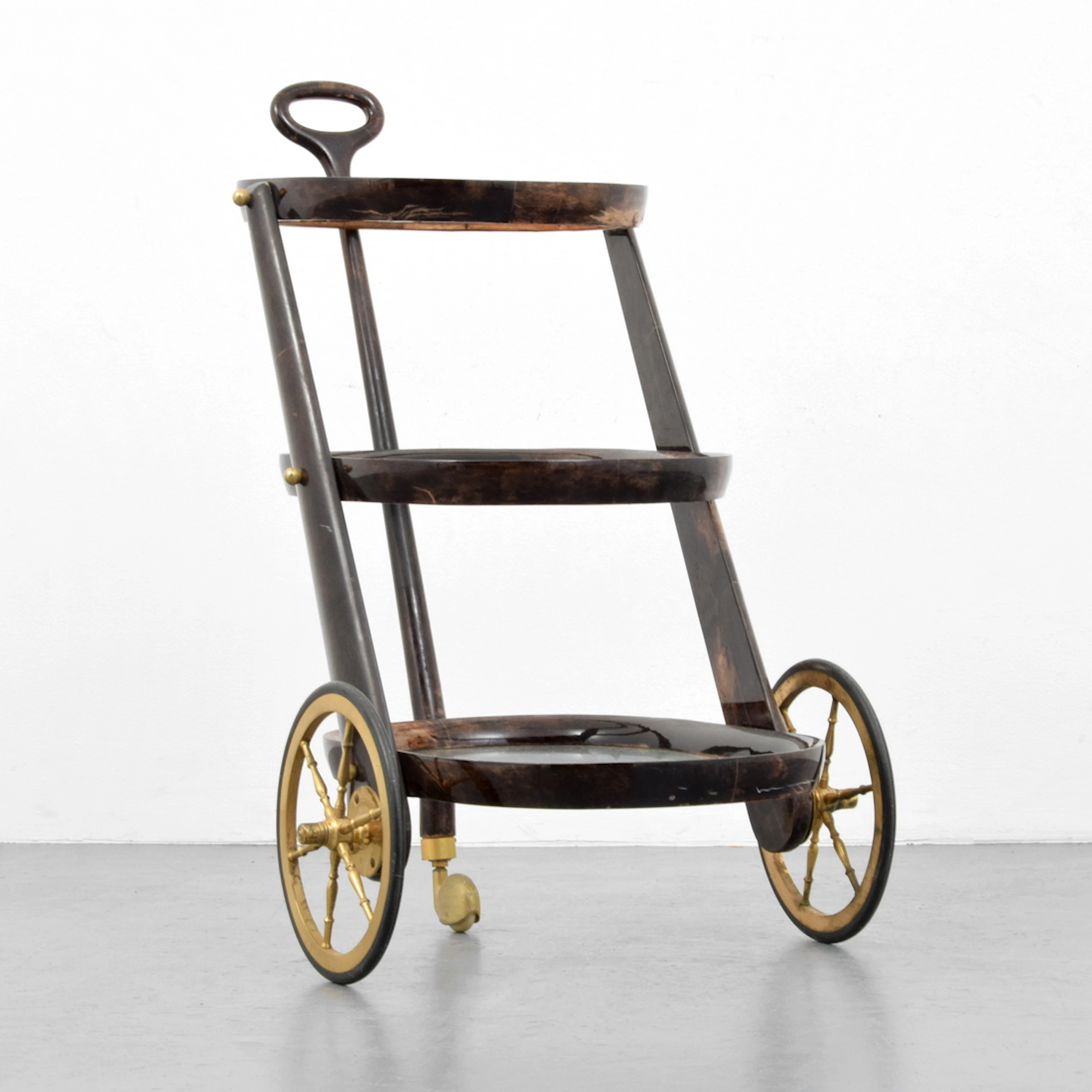 Aldo Tura Goat Skin Bar Cart
