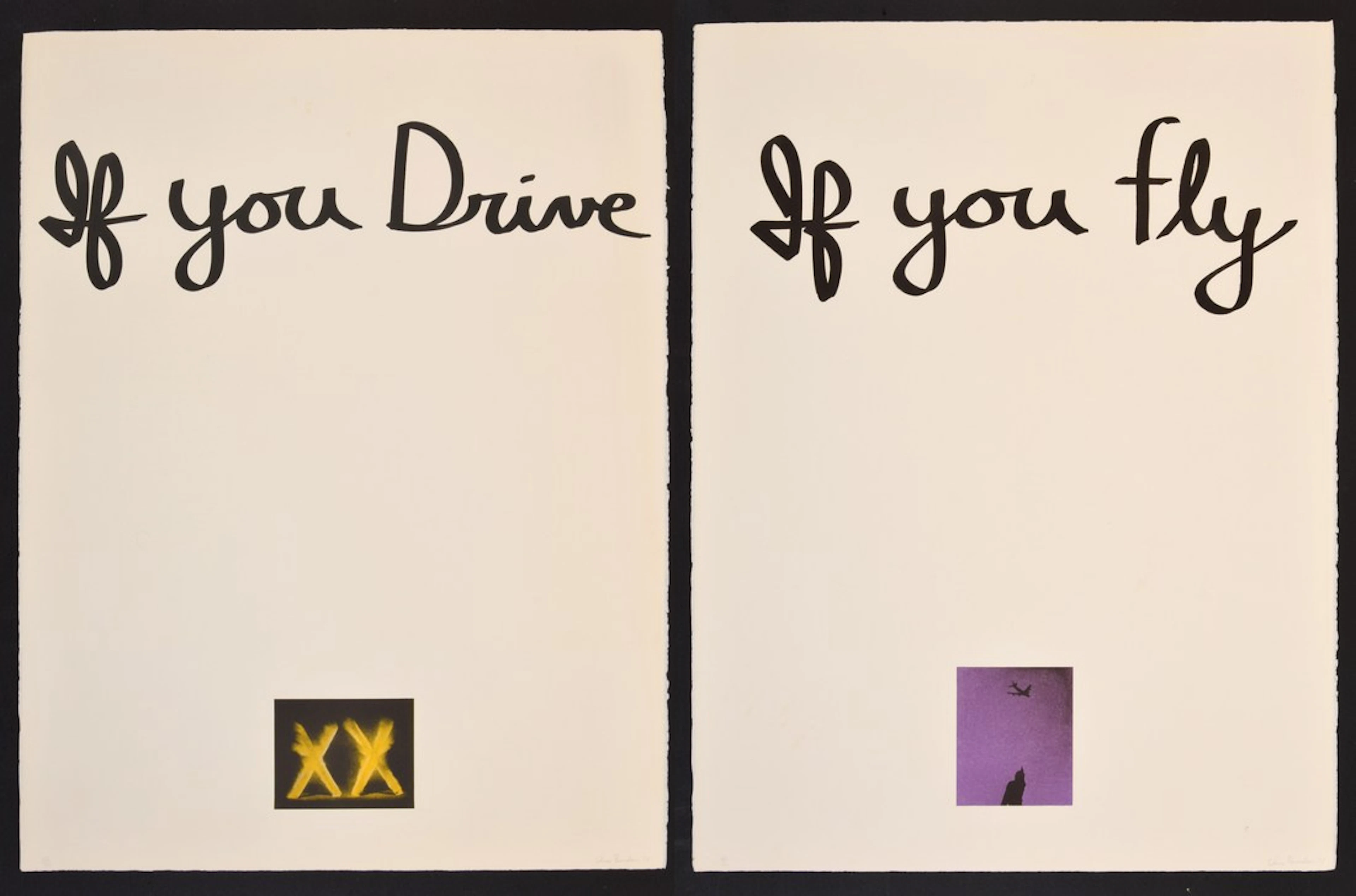 Chris Burden "If You Fly" Lithograph Diptych, Signed Ed