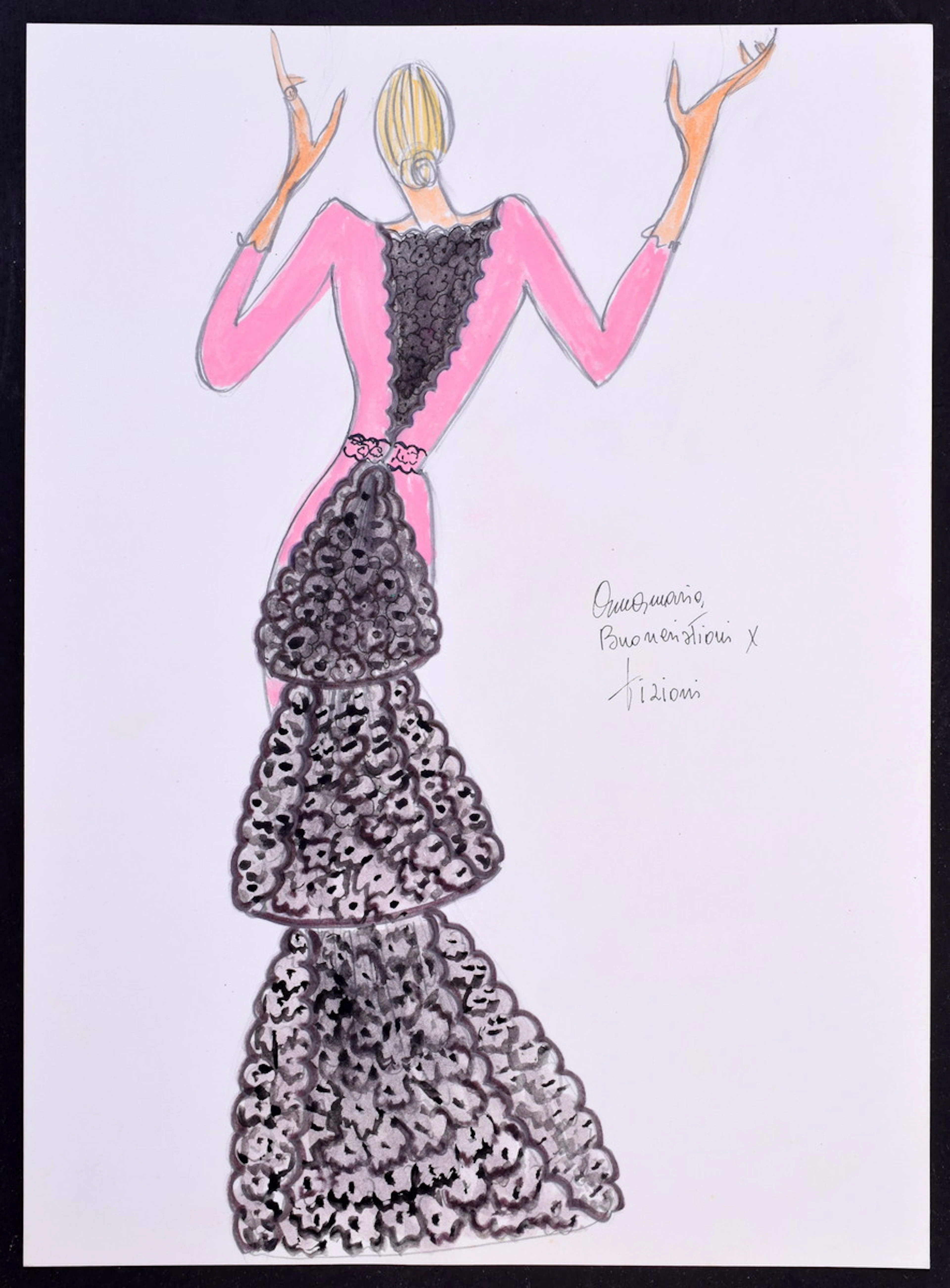 Original Tiziani Fashion Drawing