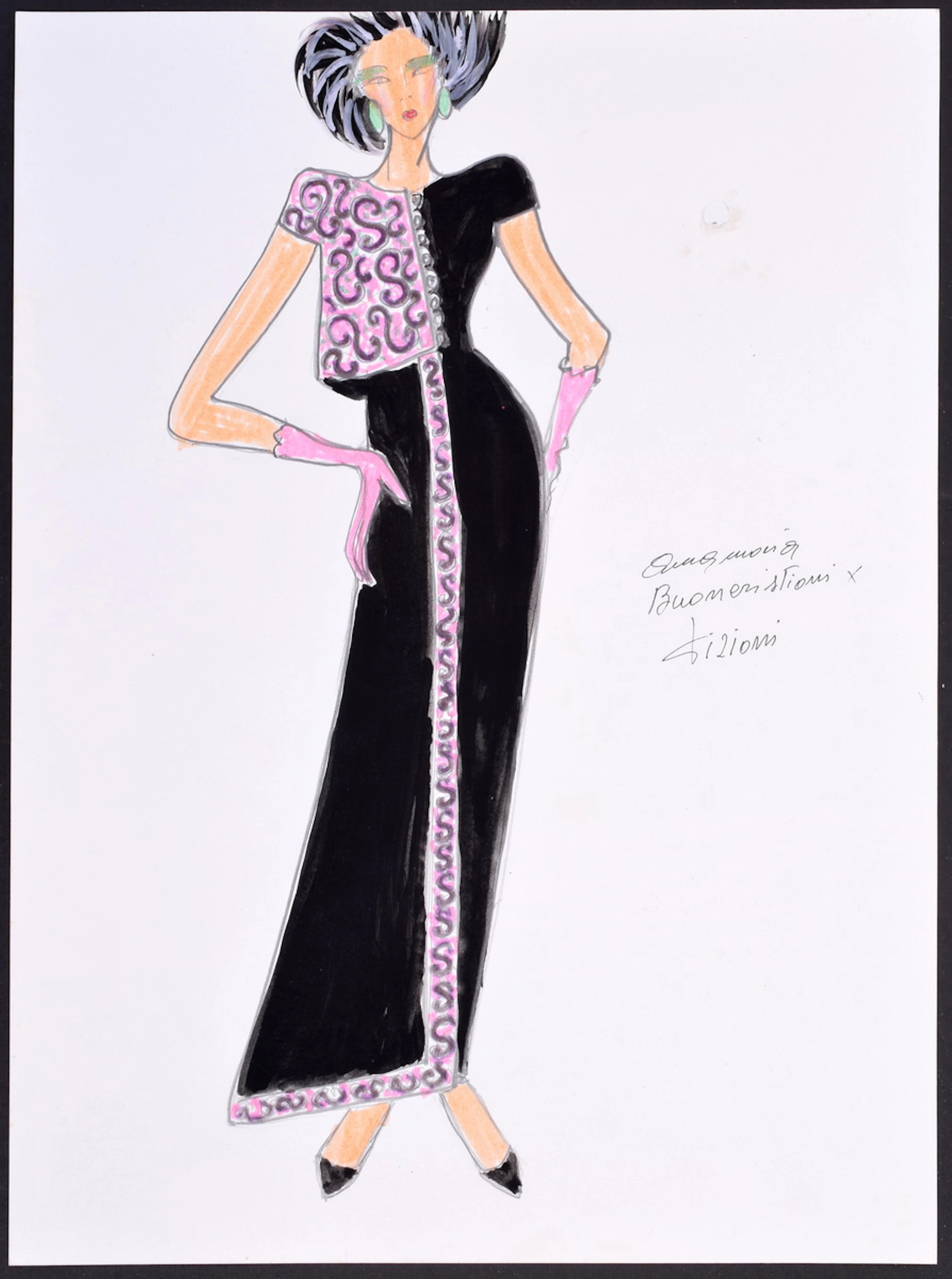 Original Tiziani Fashion Drawing