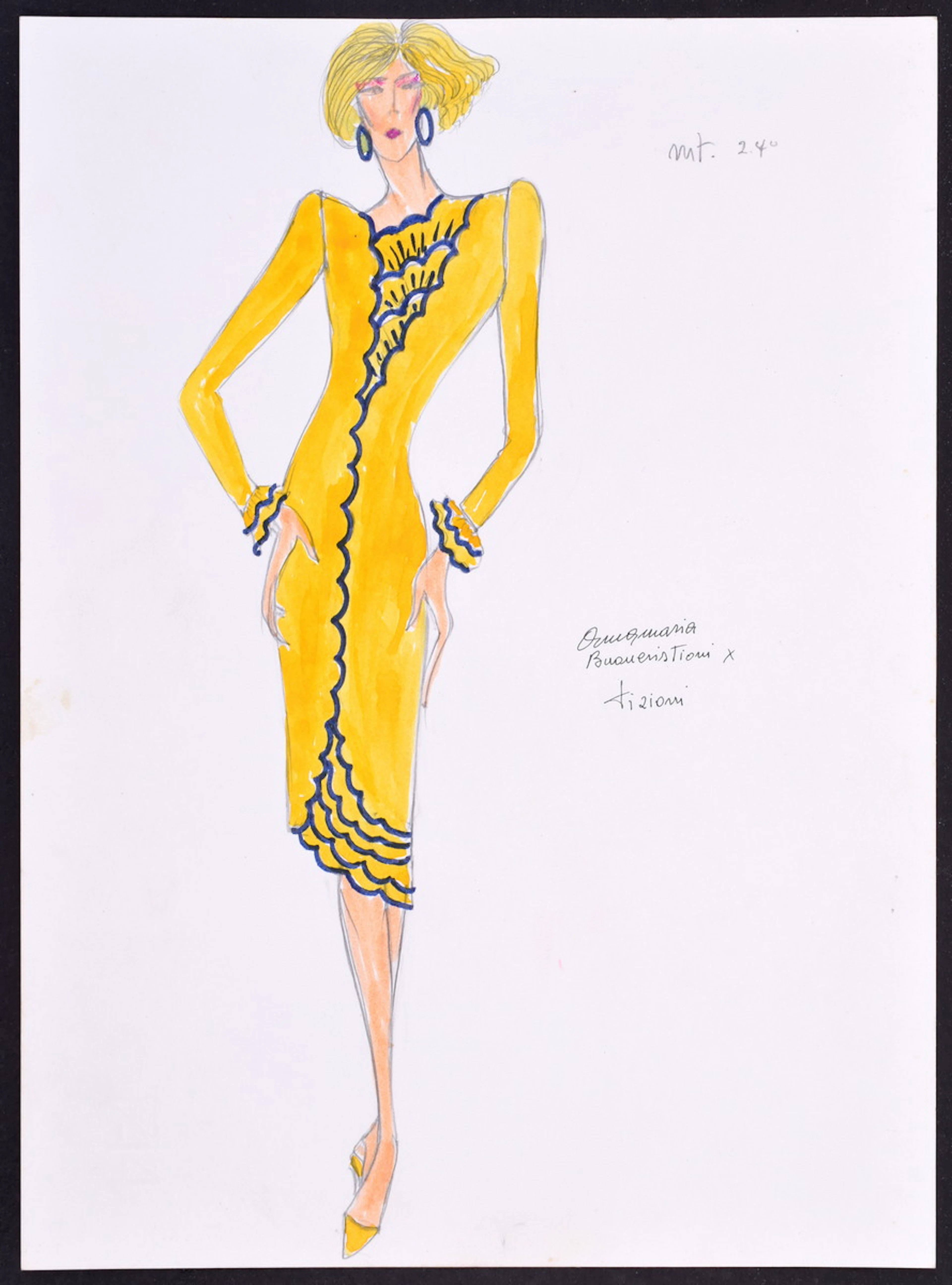 Original Tiziani Fashion Drawing