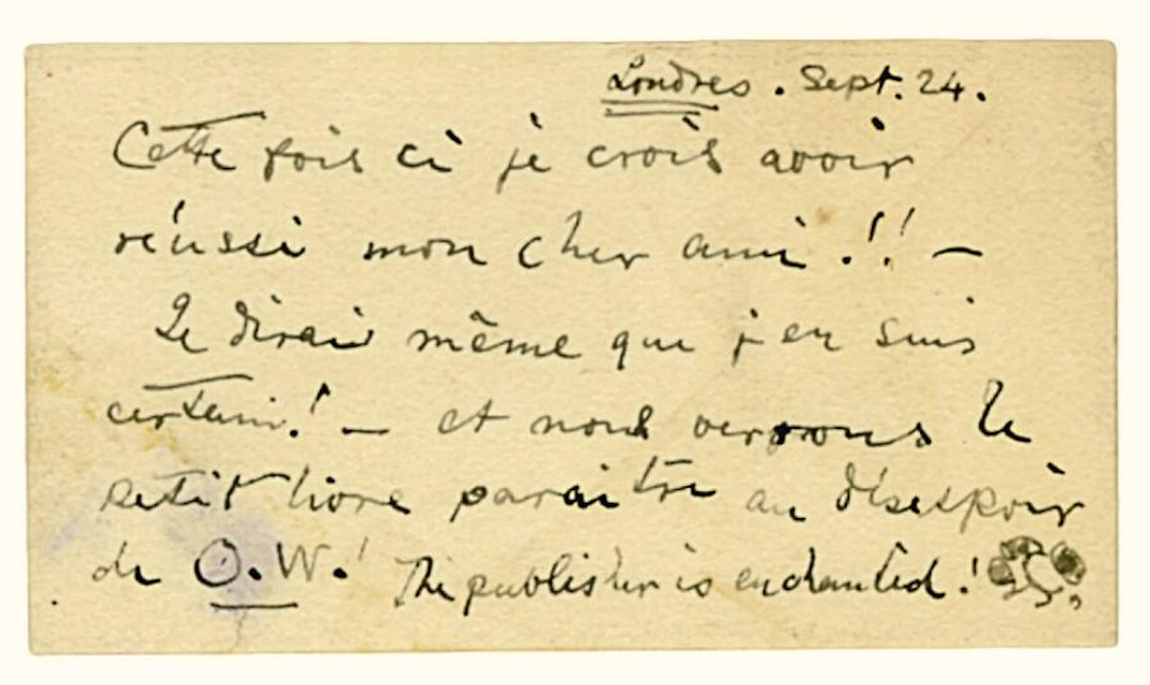 [MALLARMÉ Stéphane] - WHISTLER James Abbott McNeill [Lowell, Mass.