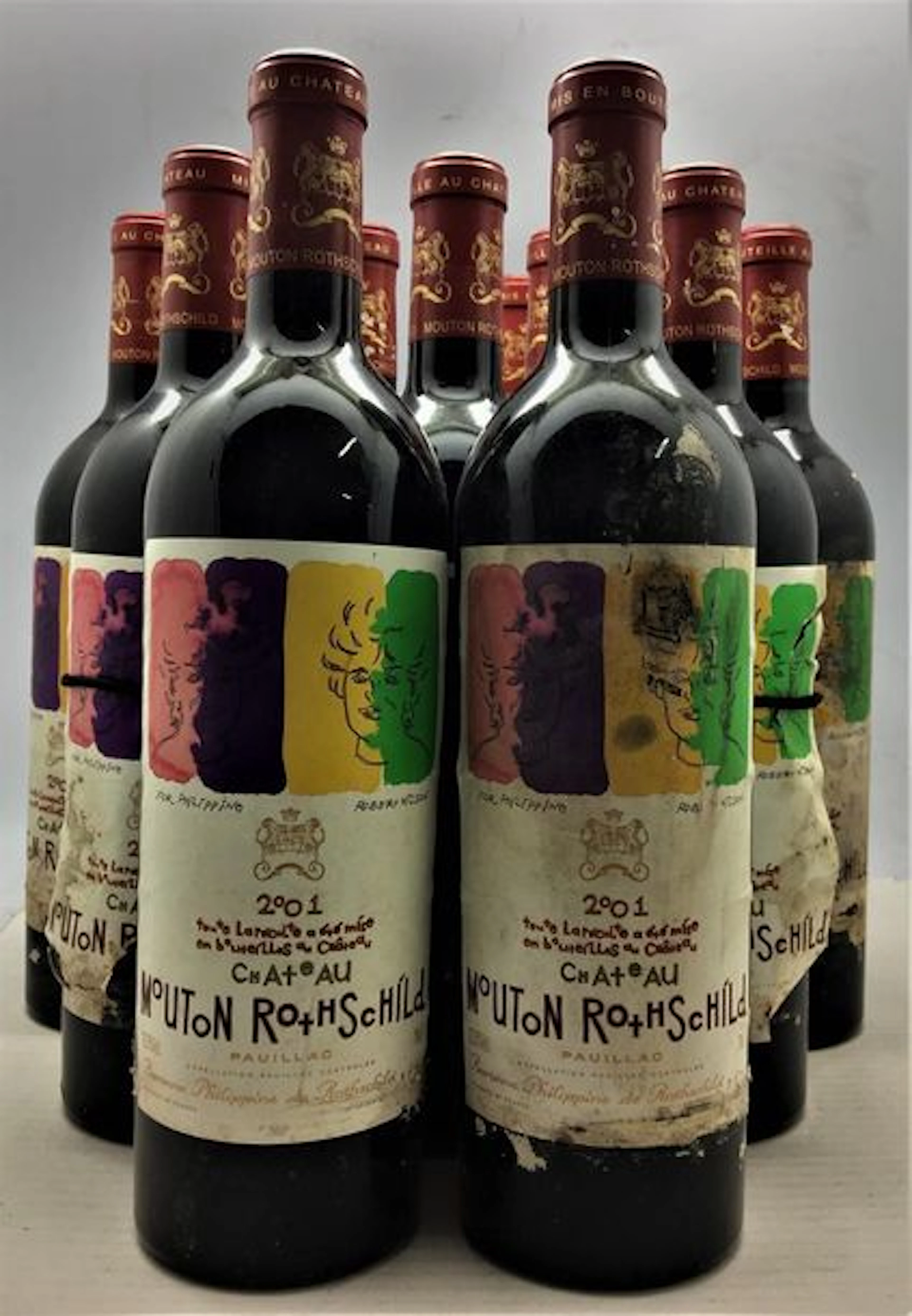 12 bouteilles de Château Mouton-Rothschild,…