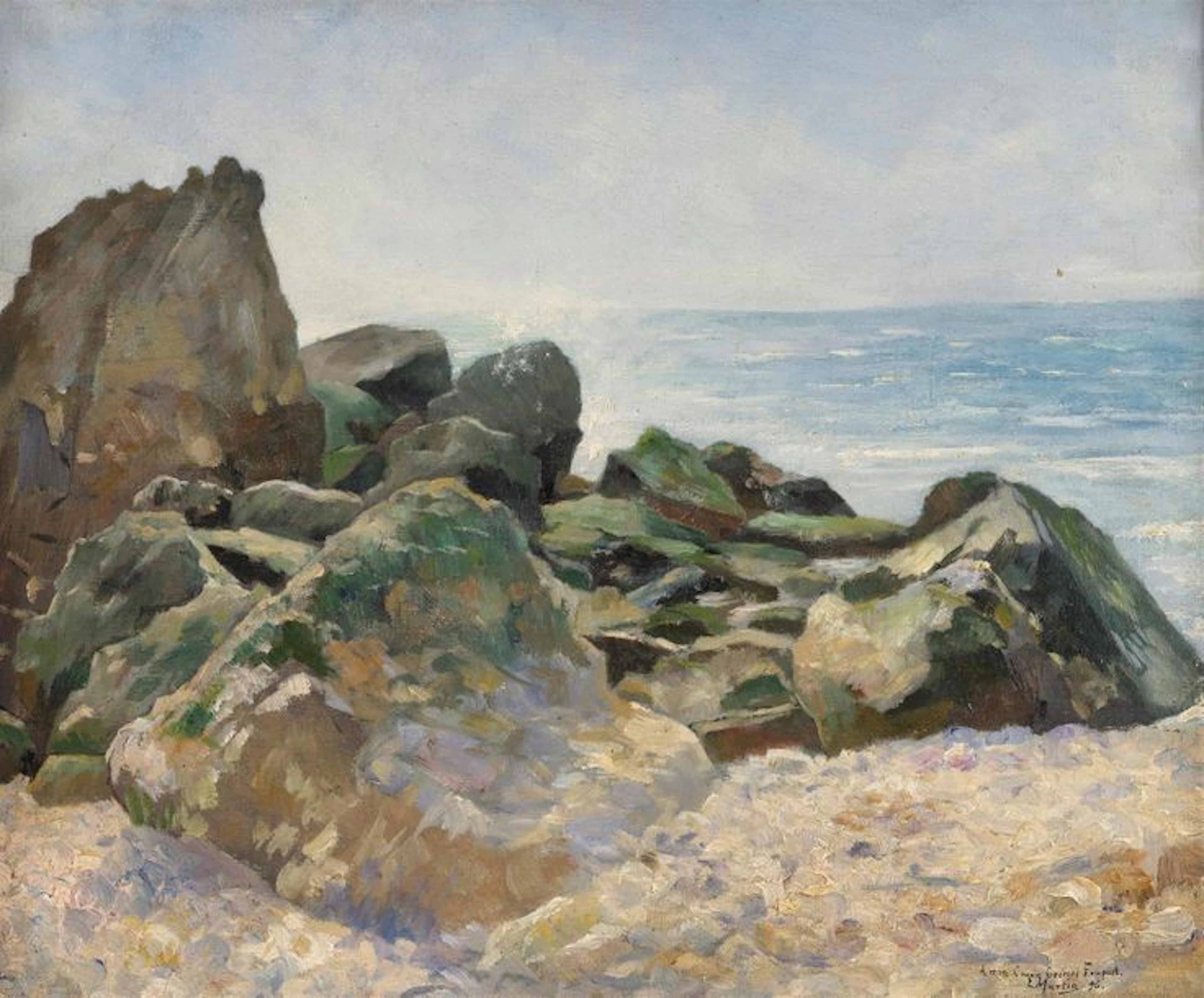 Ecole moderne Bord de mer Huile sur toile,…