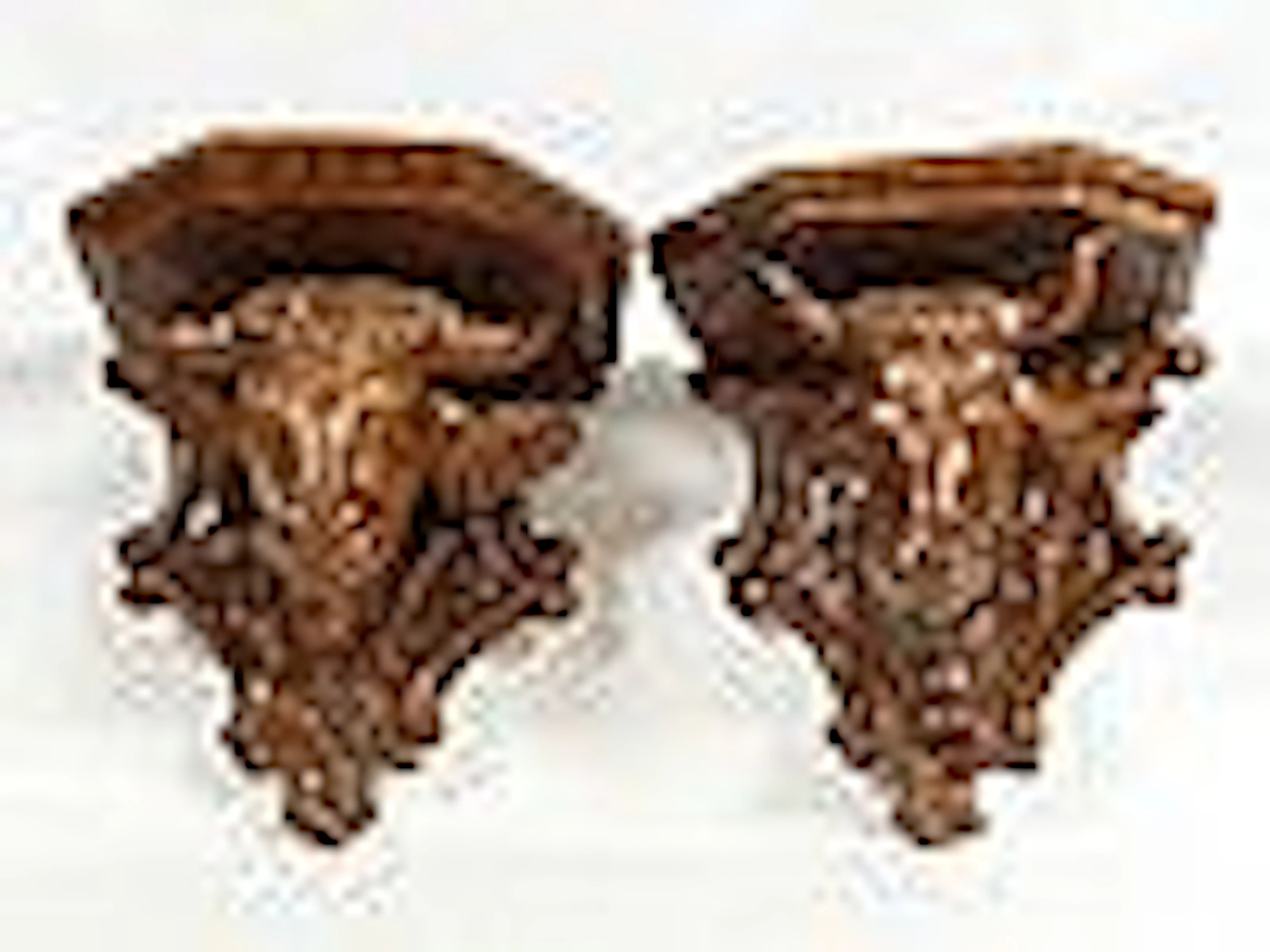 A pair of 19c European carved wood wall brackets