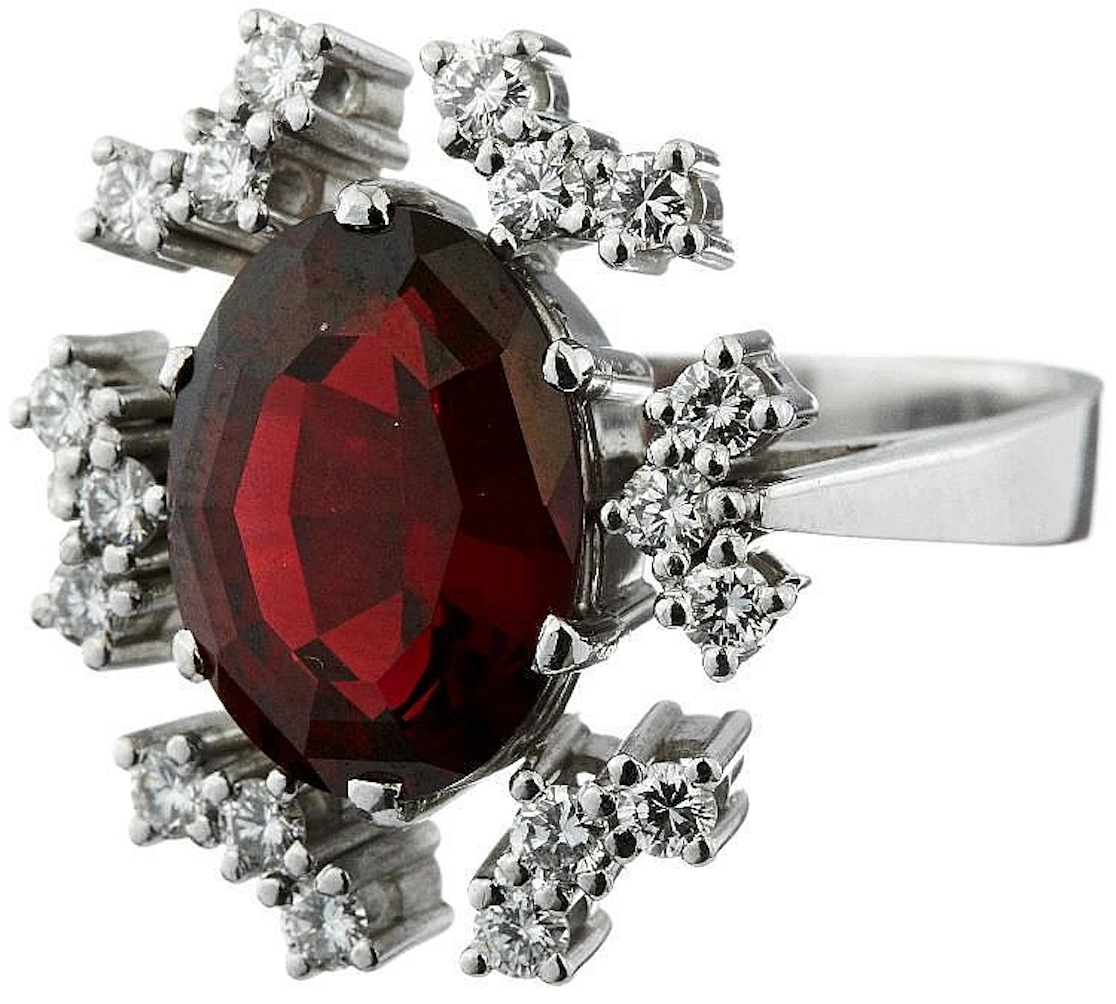 Rhodolith-Diamant-Ring