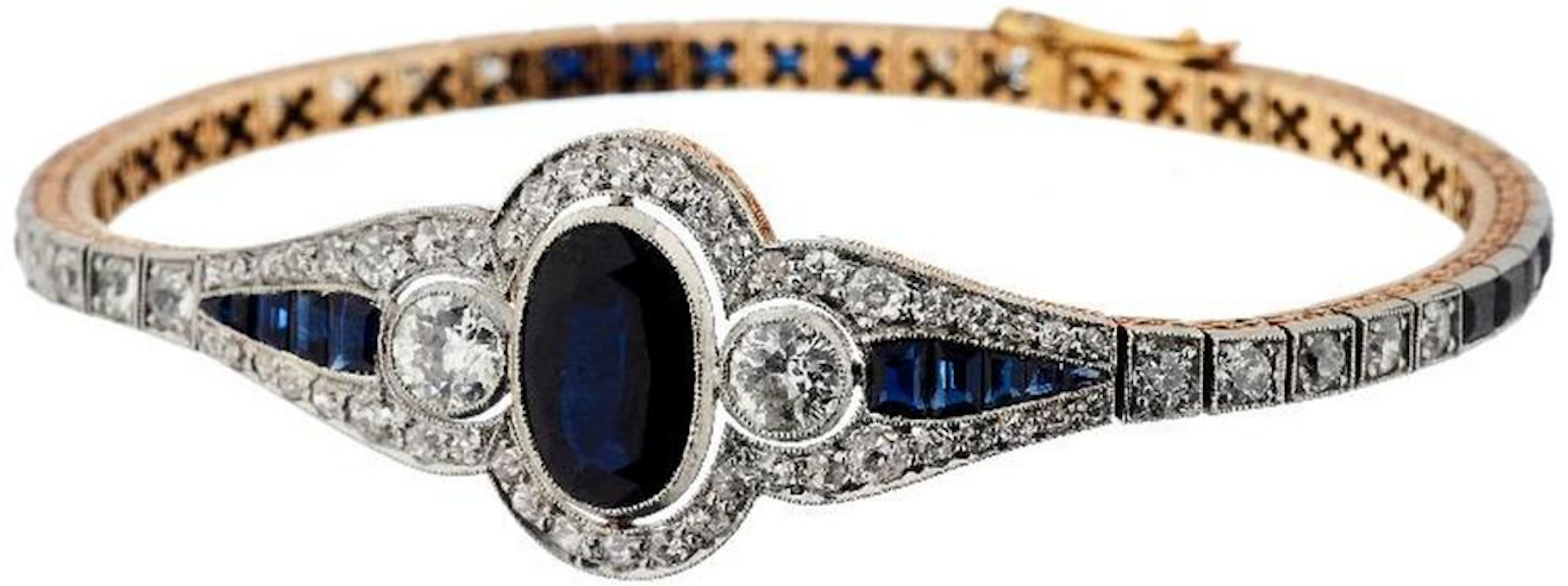Saphir-Diamant-Armband "Art Déco"