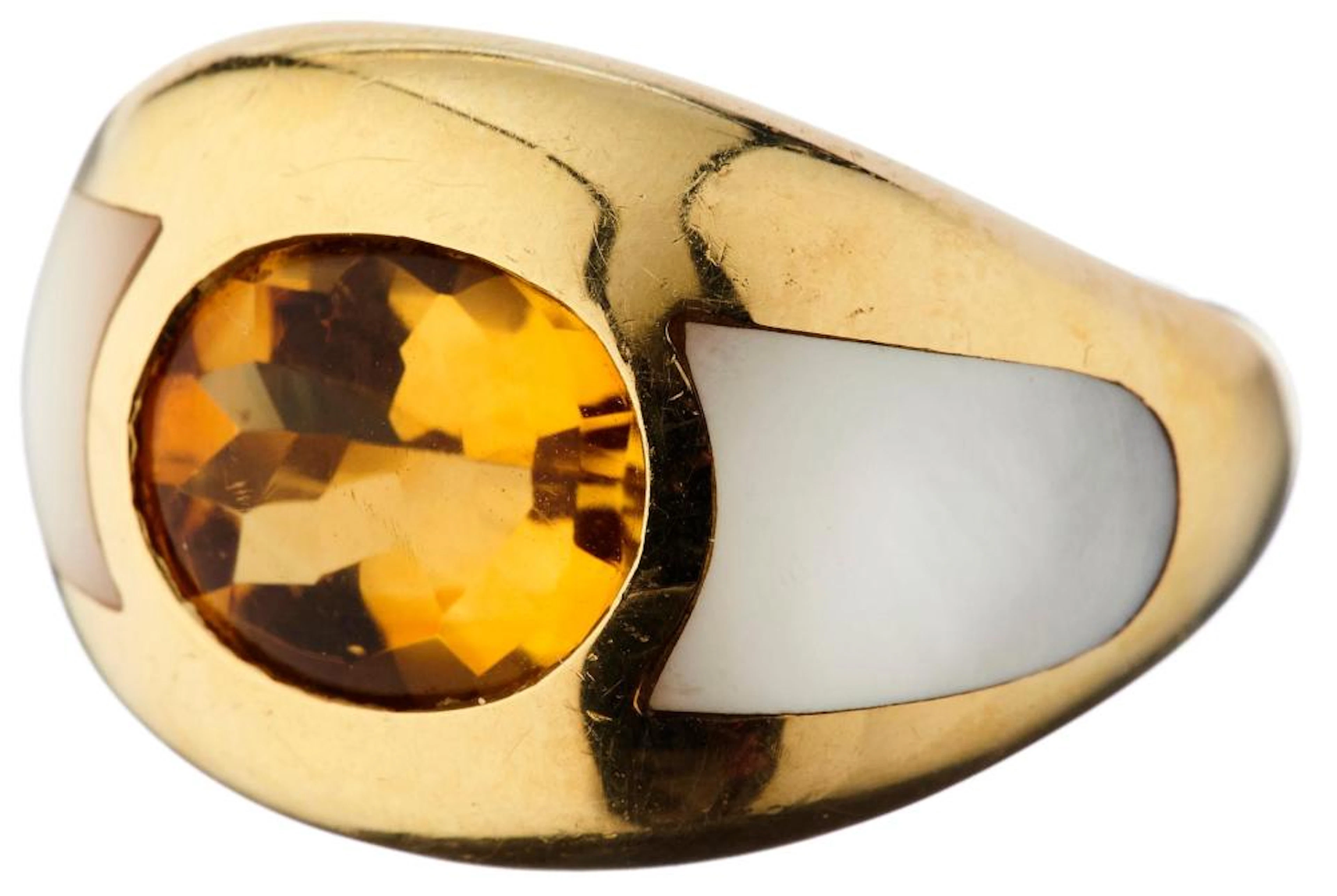 Citrin-Perlmutt-Ring "Mauboussin"