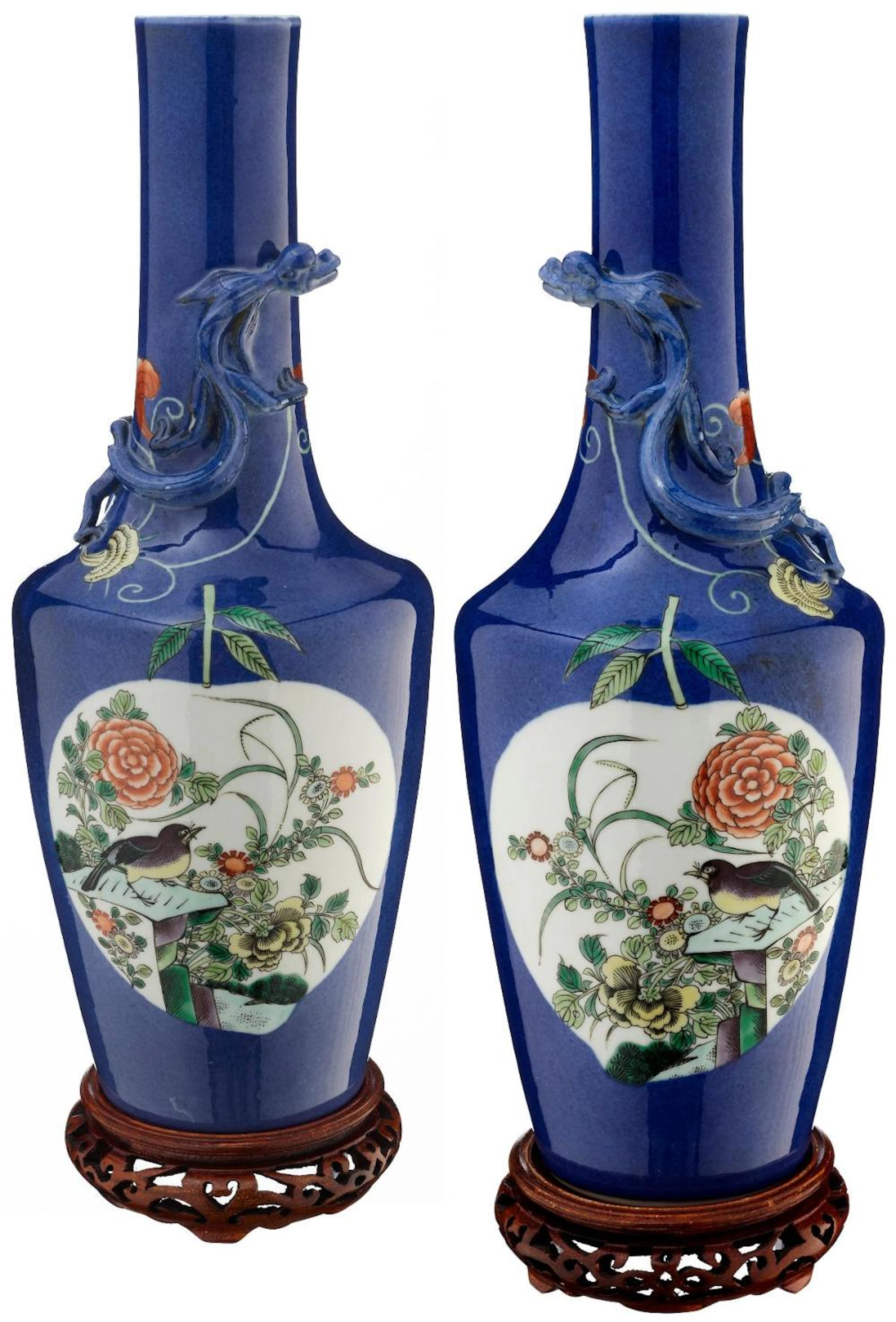 Paar puderblaue Vase