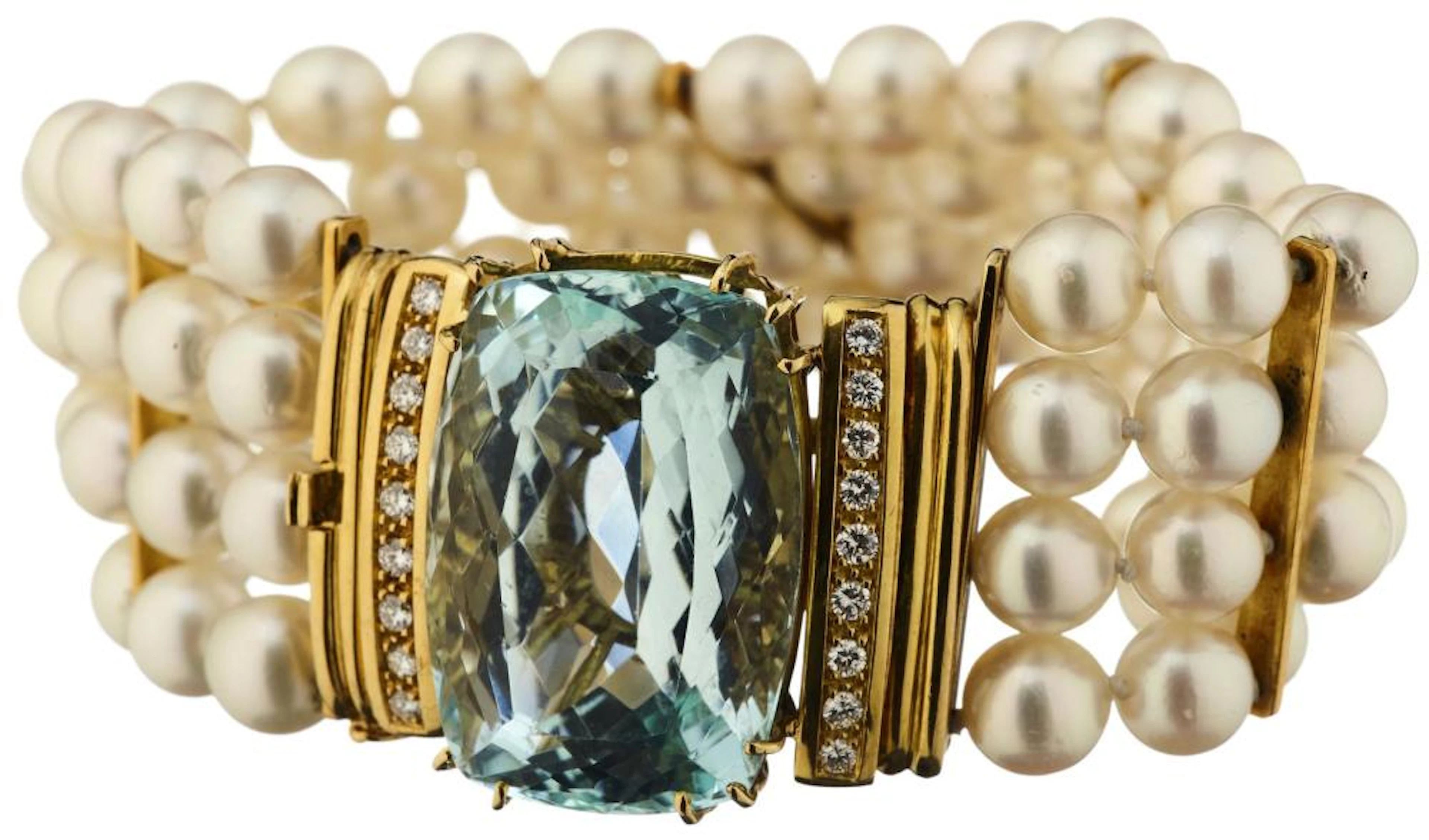 Aquamarin-Perlen-Armband
