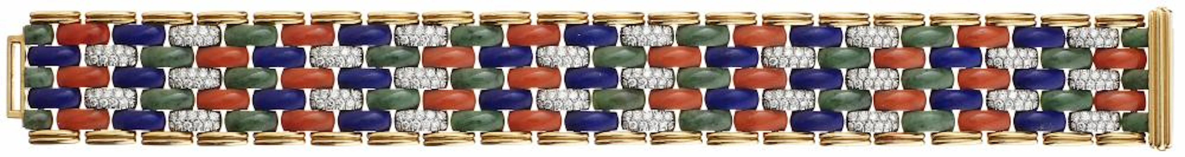 Lapislazuli-Korallen-Grossular-Armband "Péclard"