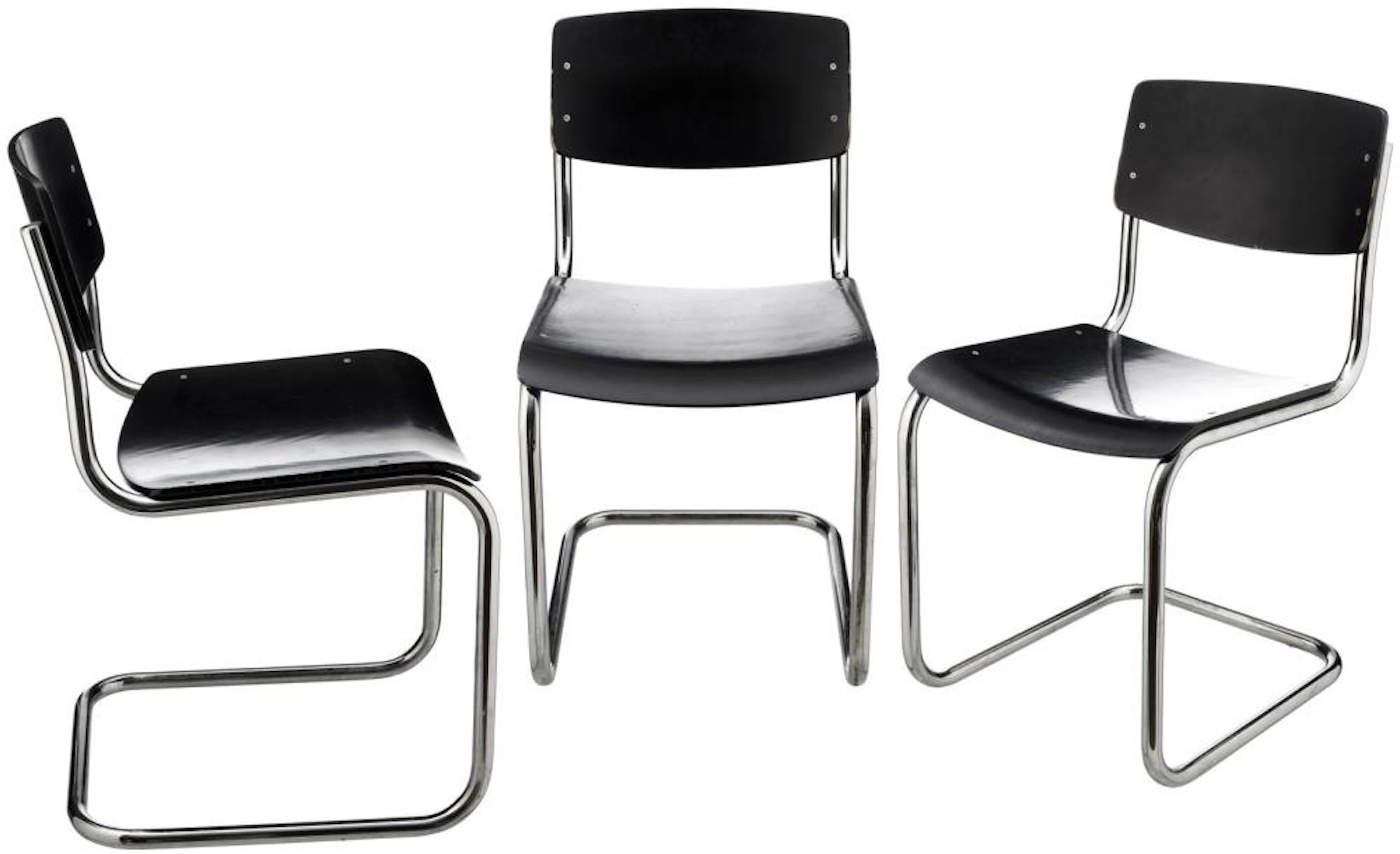 Vier Freischwinger Thonet