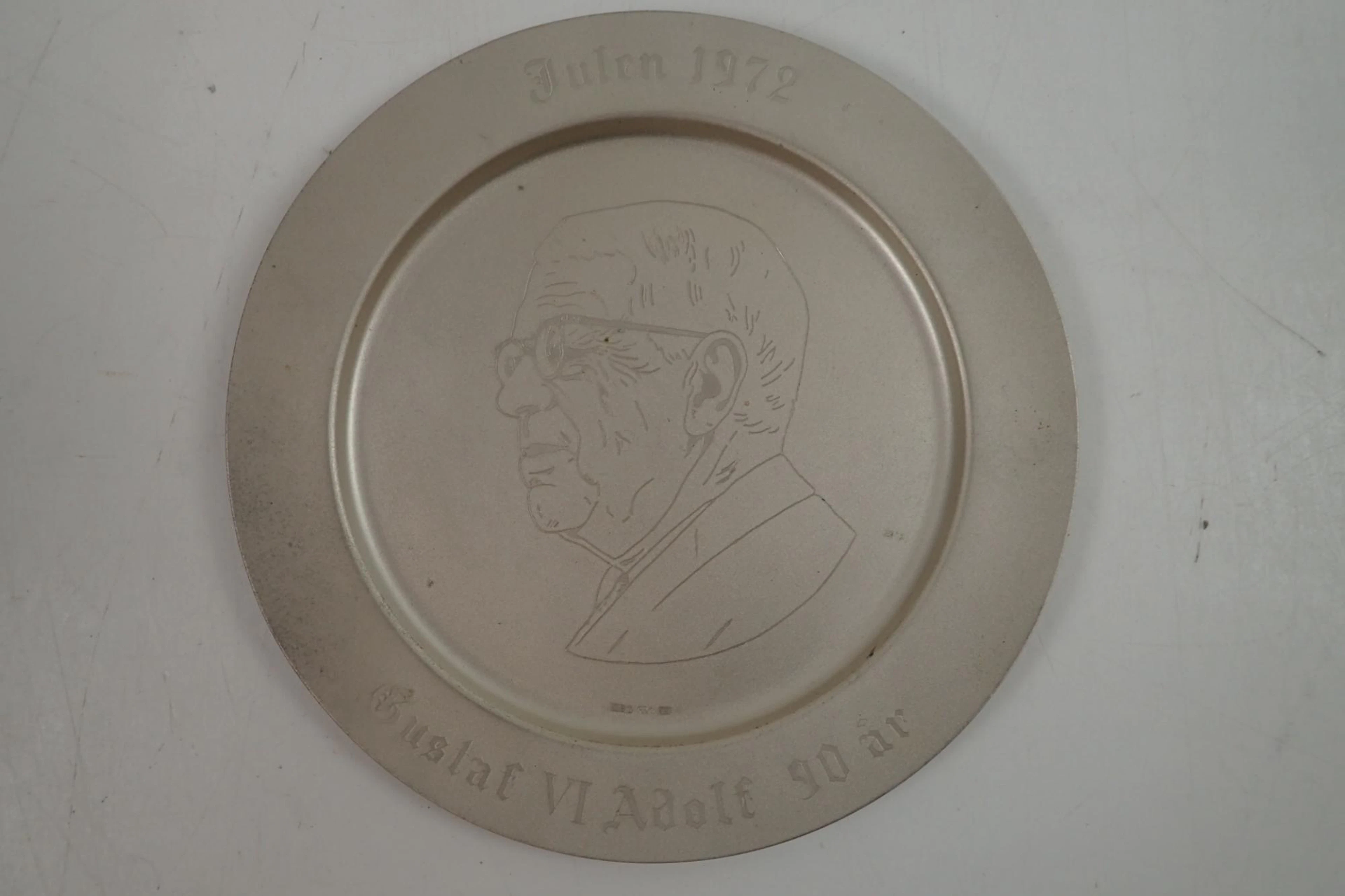 Silvertallrik "Gustaf VI Adolf" 1972