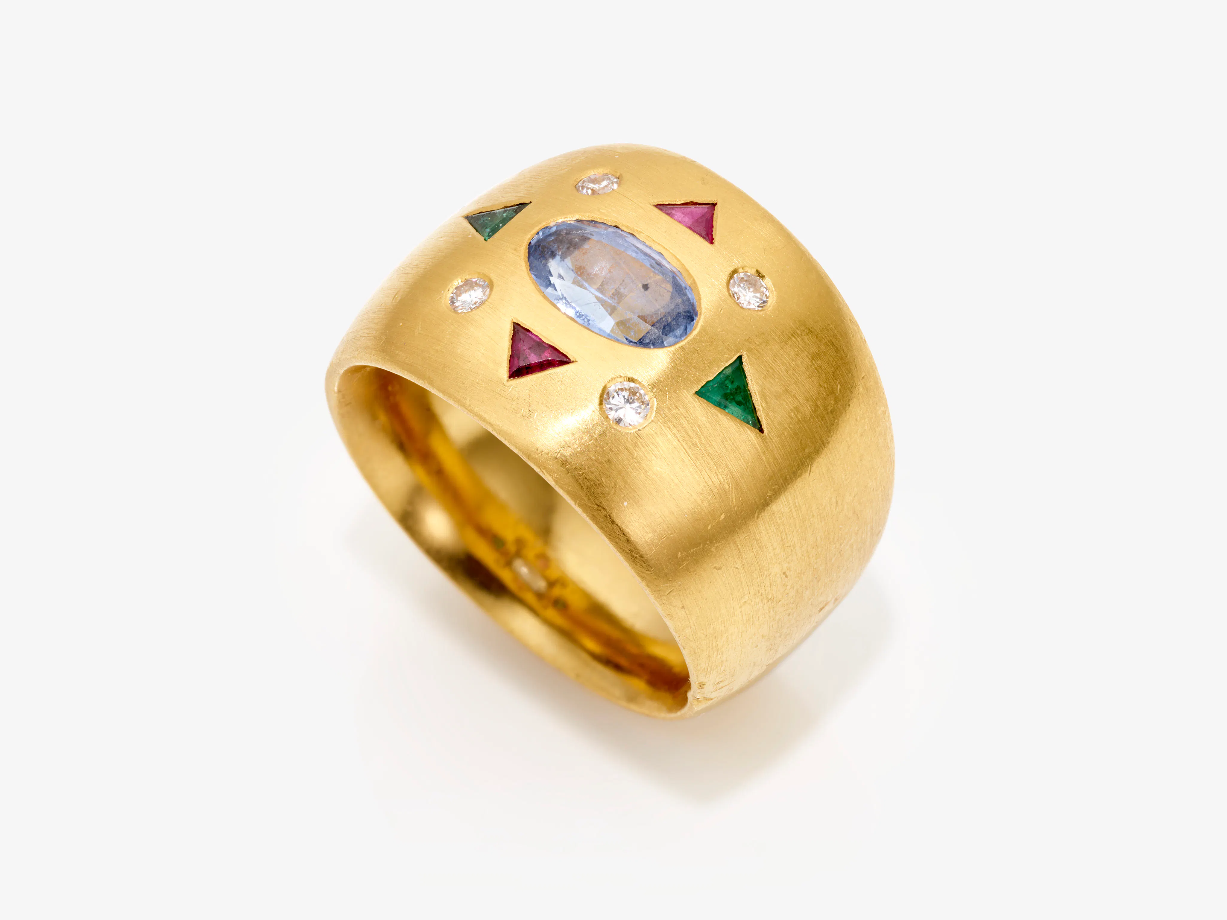 Ring mit Saphir, Rubinen, Smaragden und Brillanten | Barnebys
