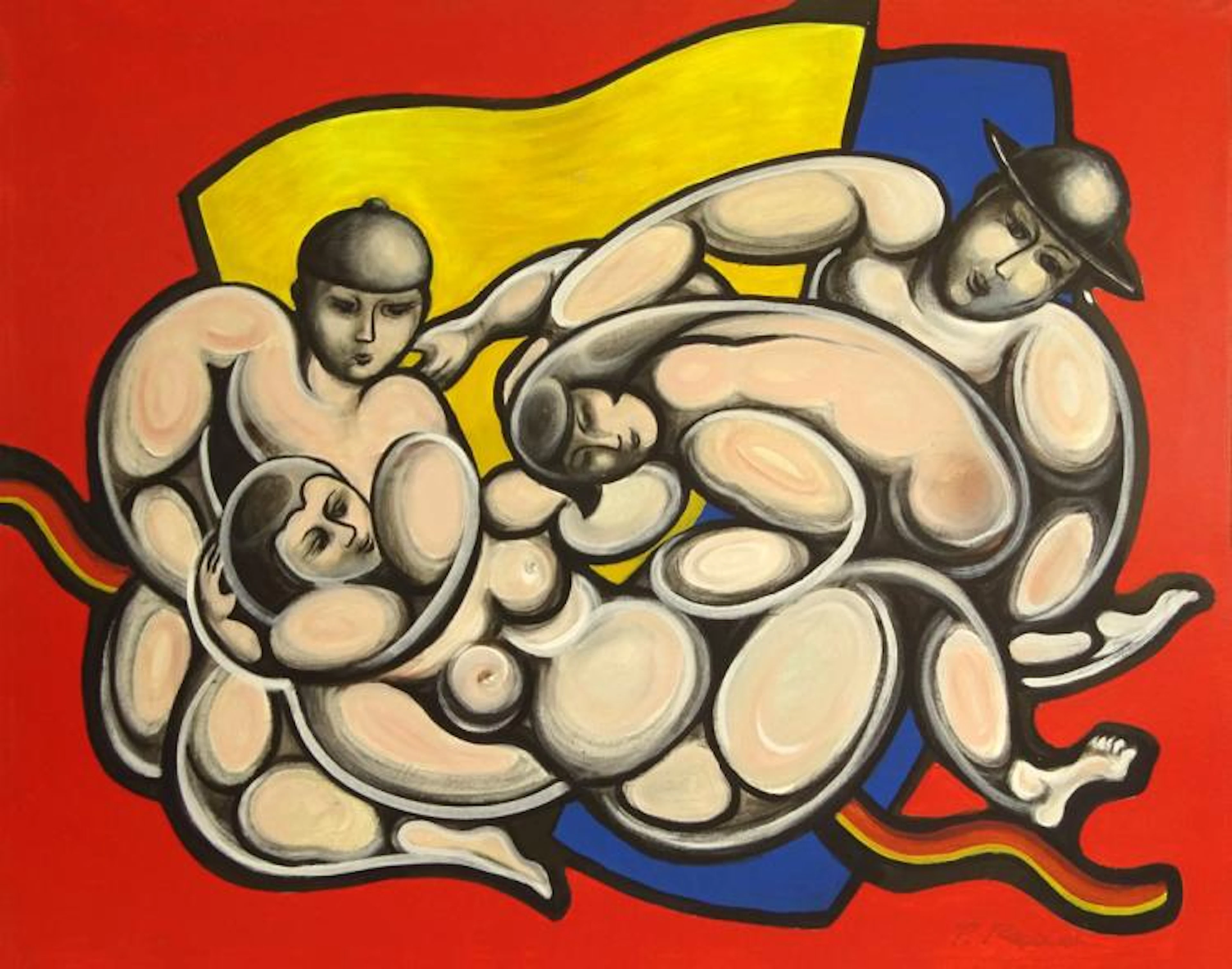 Philip Standish Read, American (1927-2000) oil Painting on Canvas "Nudes" Signed lower right P. Read. Good condition. Measures 28-1/2" x 36",
