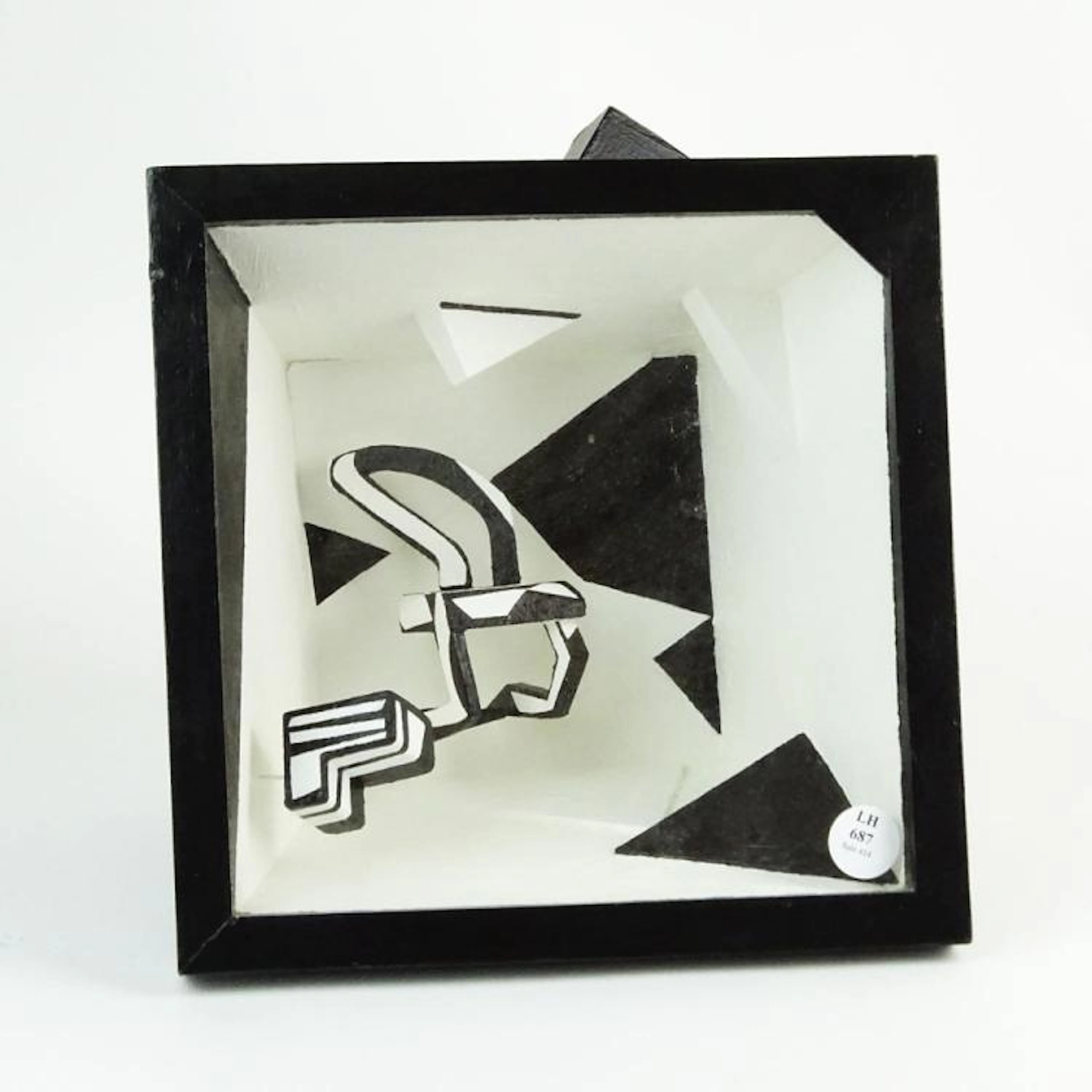 John Obuck, American (20th C) Painted wood sculpture "Spitball" Signed, dated 1979 and titled en verso, Labels: Young Hoffman Gallery, Museum of Contemporary Art Chicago Il. Light wear to corners or i