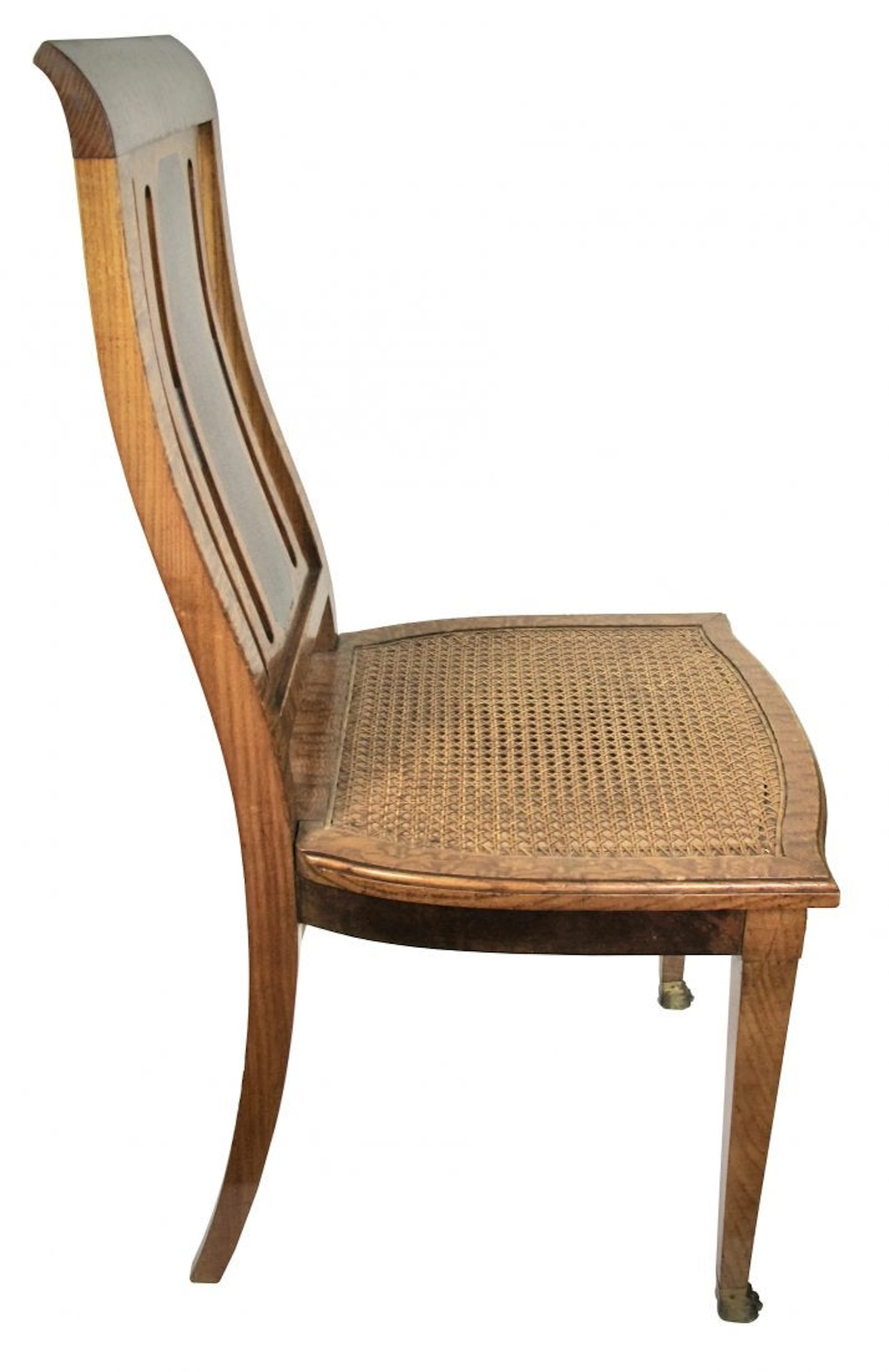 Eight French Bronze-Mounted Pollard Wood Dining Chairs