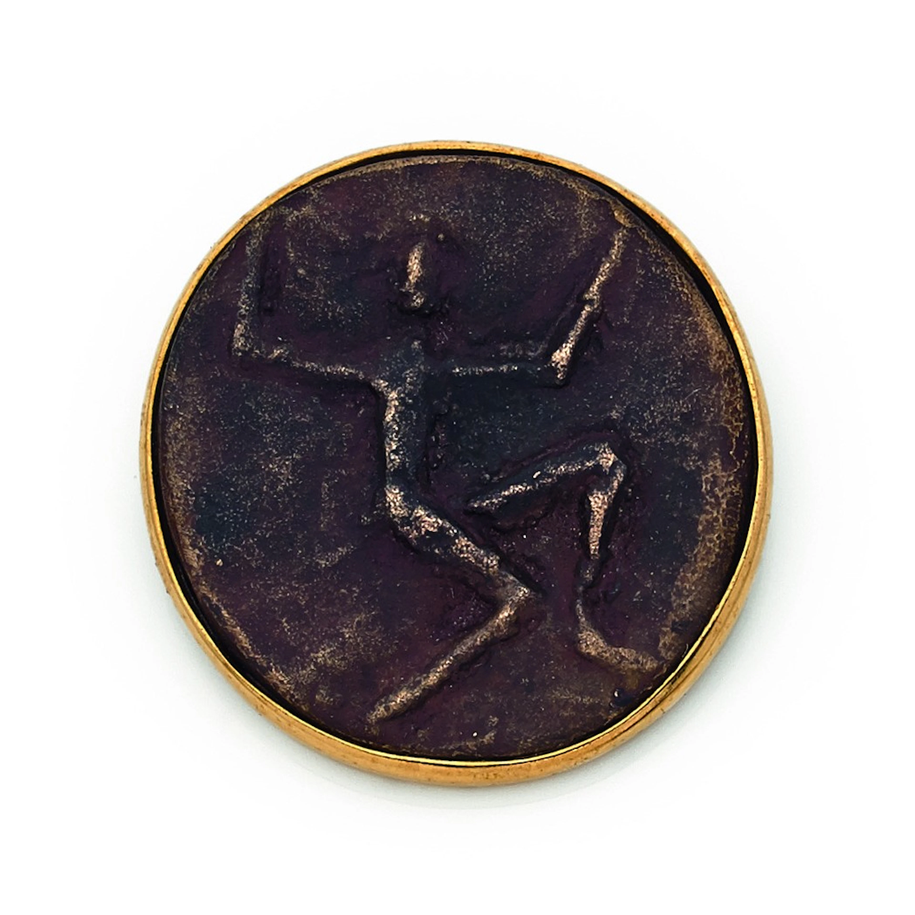 ALBERTO GIACOMETTI (ATTRIBUÉ À) BROCHE "HOMME AUX BRAS LEVÉS" OU "LE CHASSEUR"