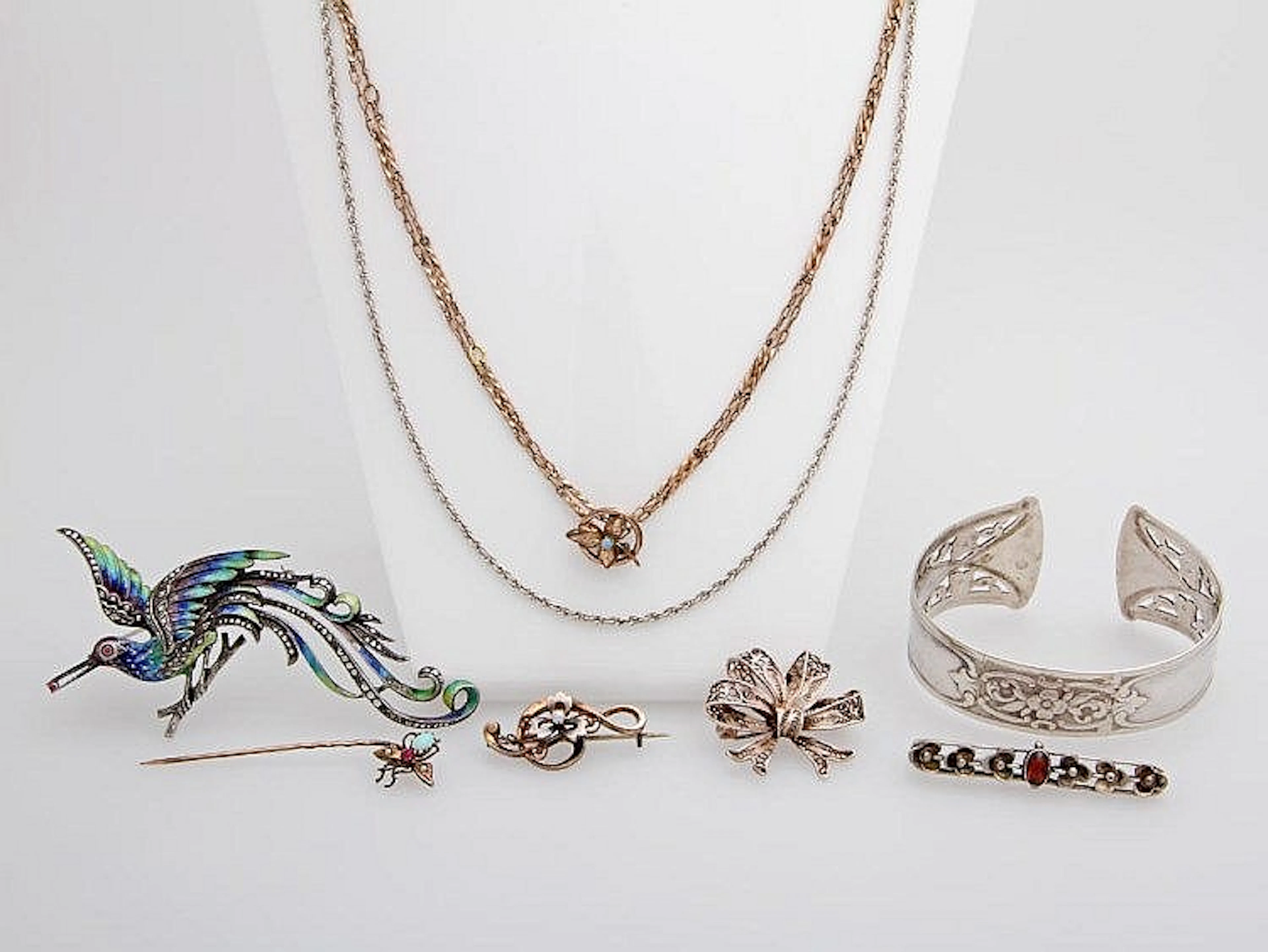 Konvolut: Antik,- Silberschmuck
