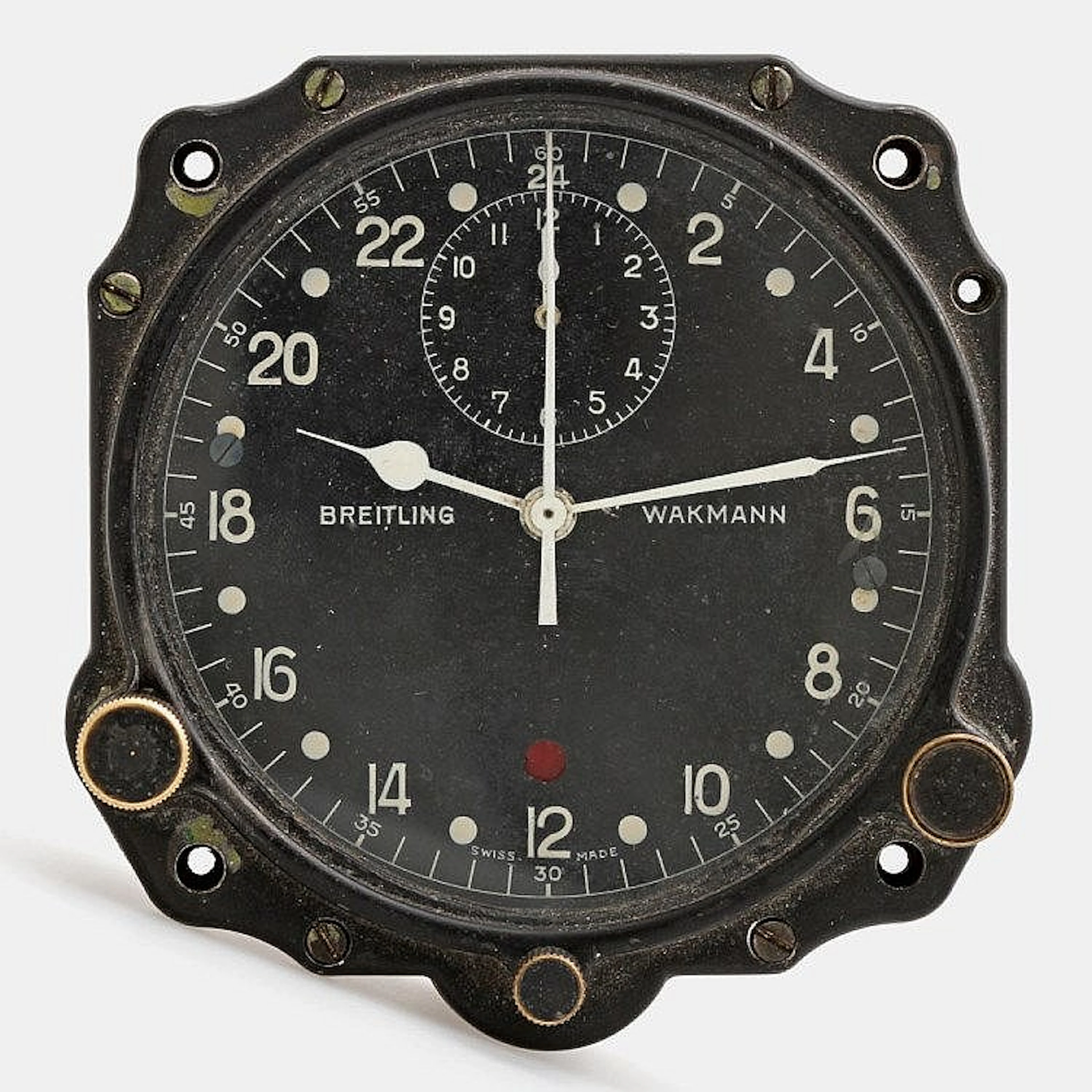 WAKMANN BREITLING Cockpit-Uhr, zivile Luftfahrt, ca. 1950/60er Jahre.