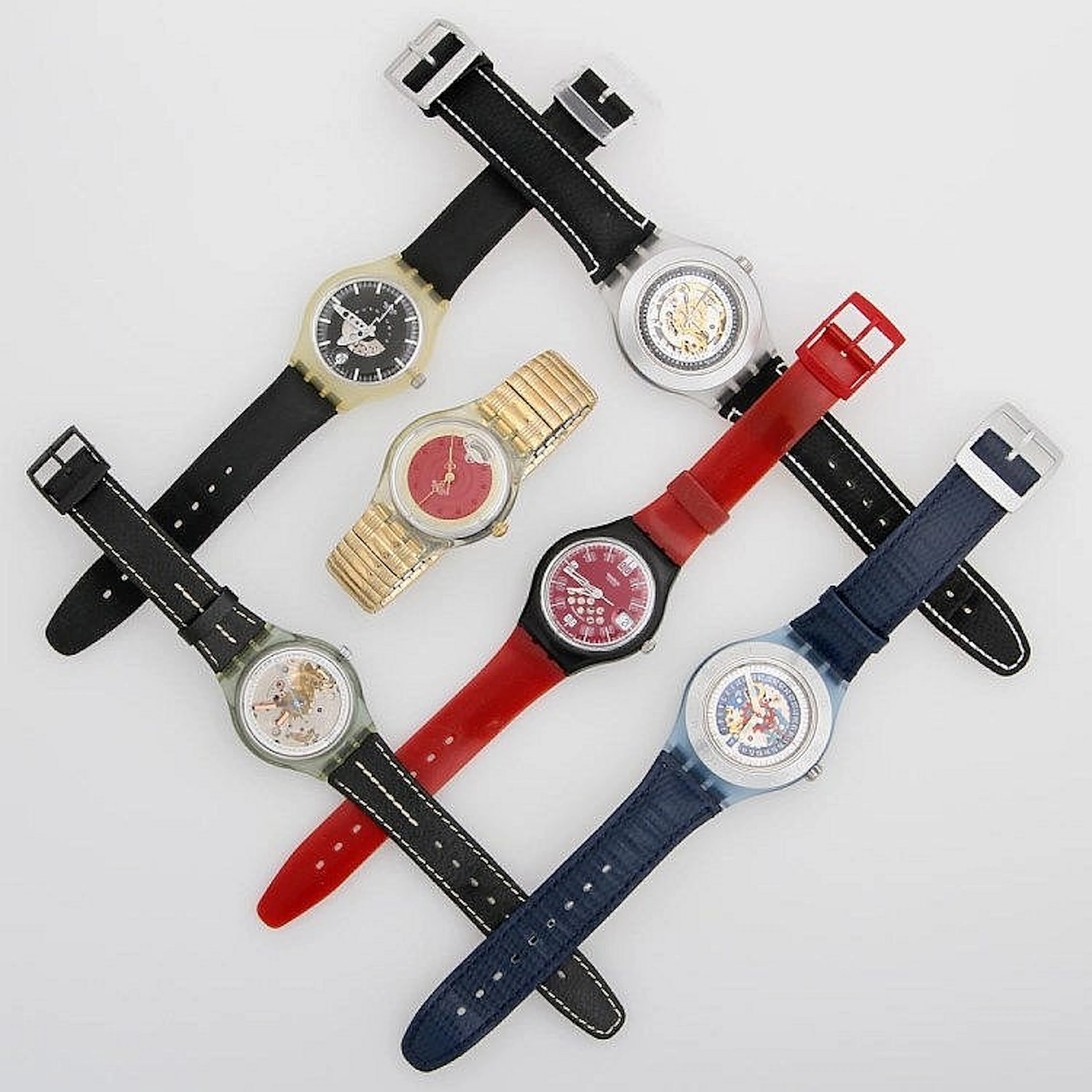 Konvolut: Sechs SWATCH-Uhren mit Automatic-Werken