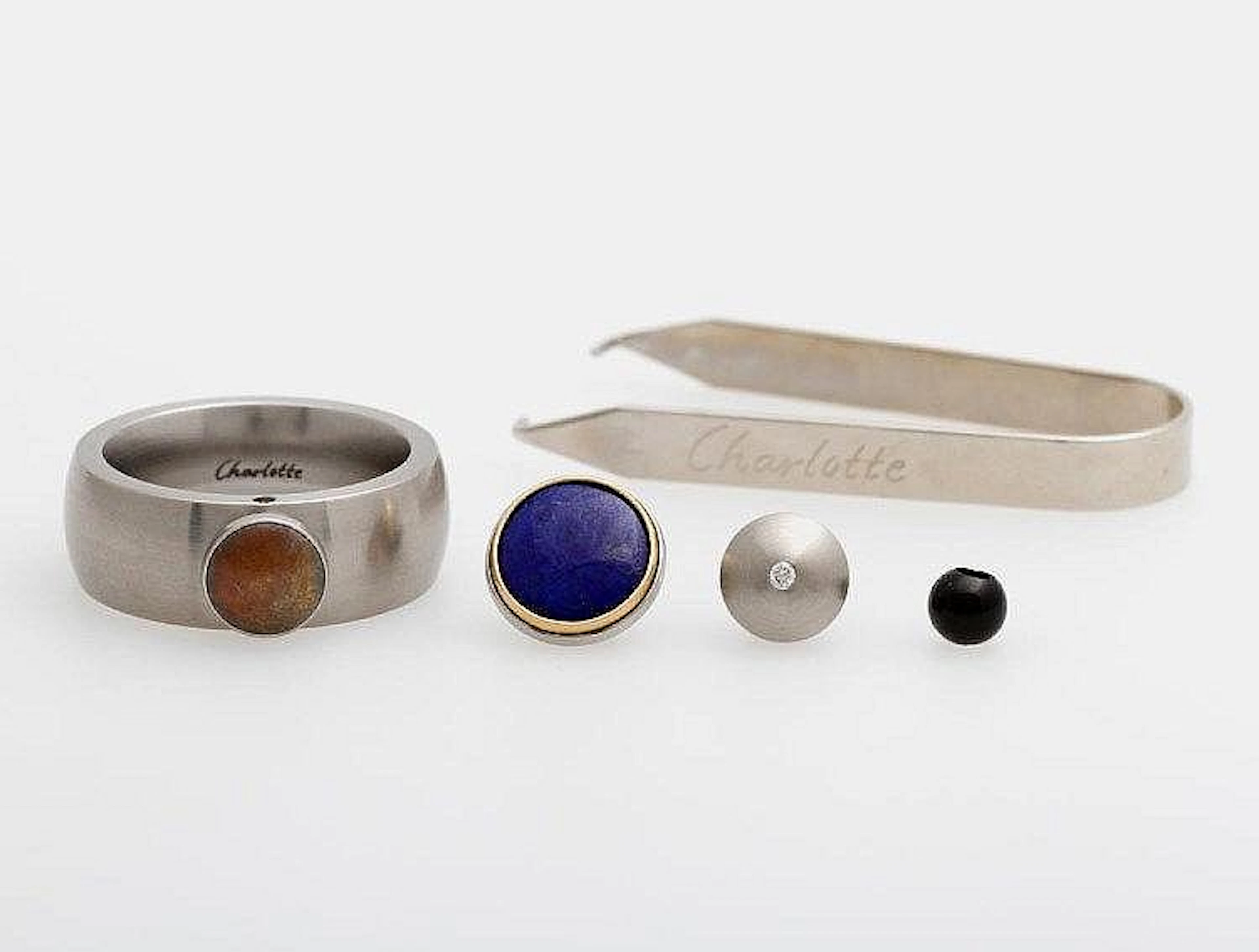 CHARLOTTE by Ehinger-Schwarz Ring-Set "Tipit". Edelstahl,