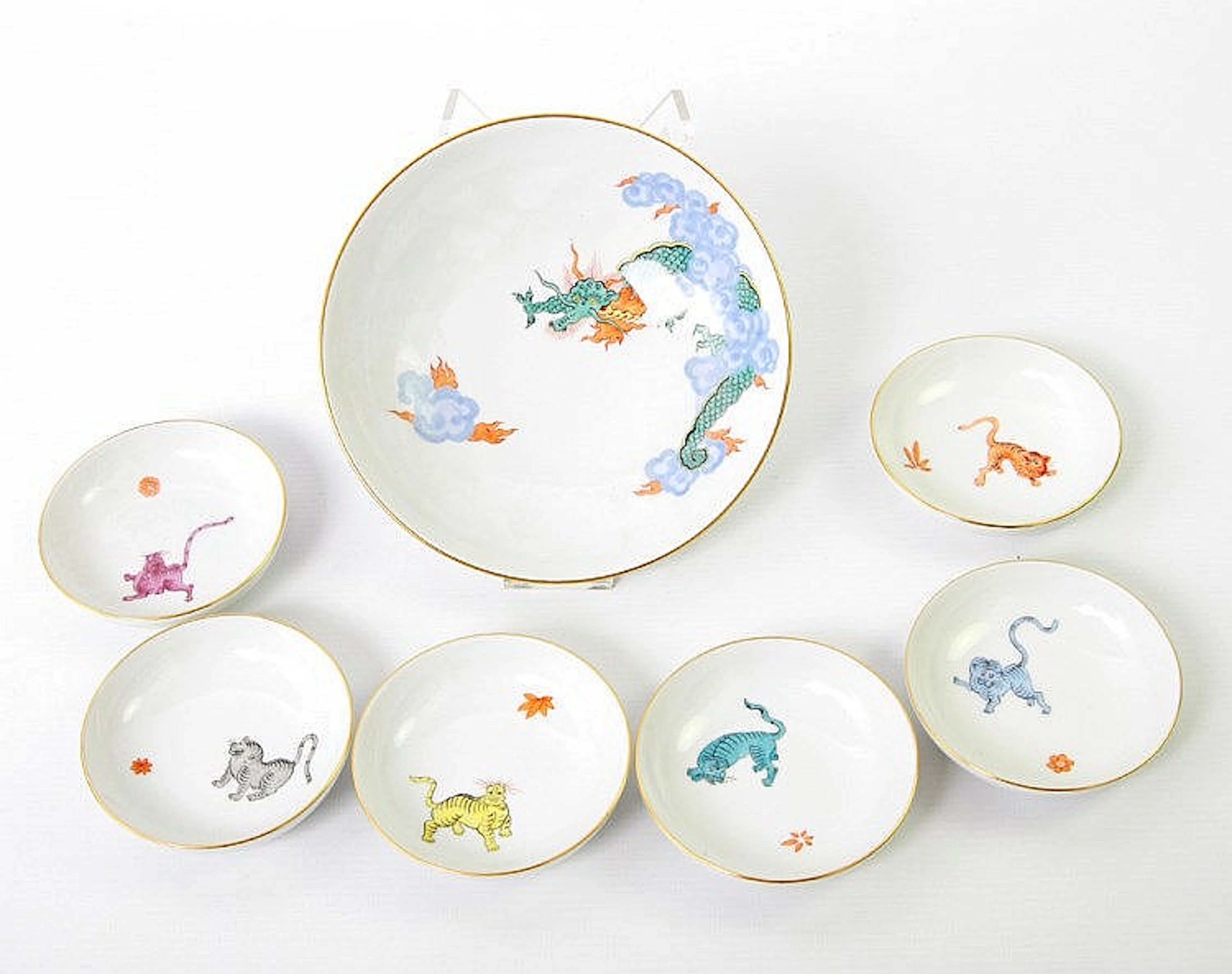 MEISSEN Schale mit 6 Konfektschälchen, 21.Jh., 1.Wahl.