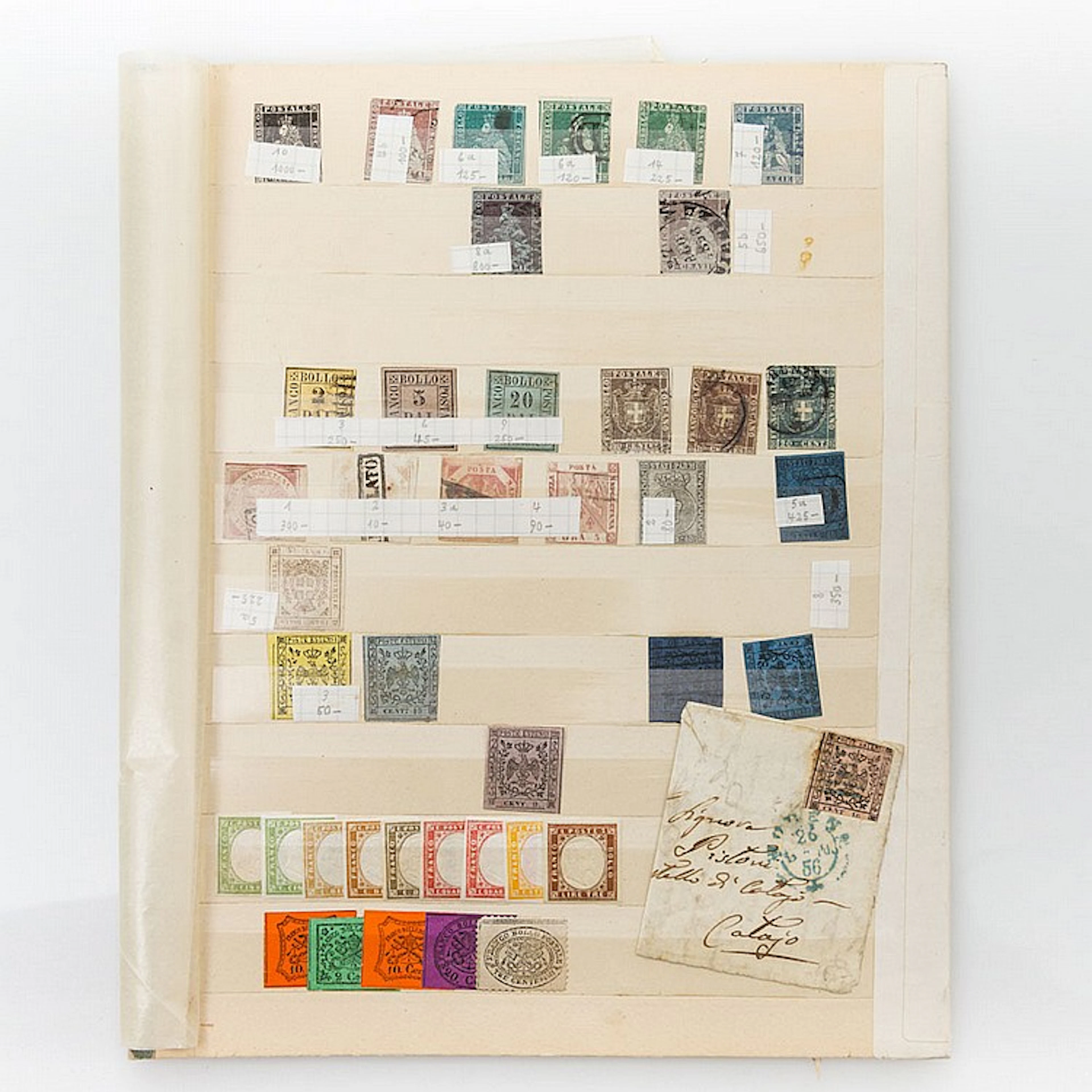 Italien - 1 Blatt Briefmarken mit Kirchenstaat. Meist gestempelt.