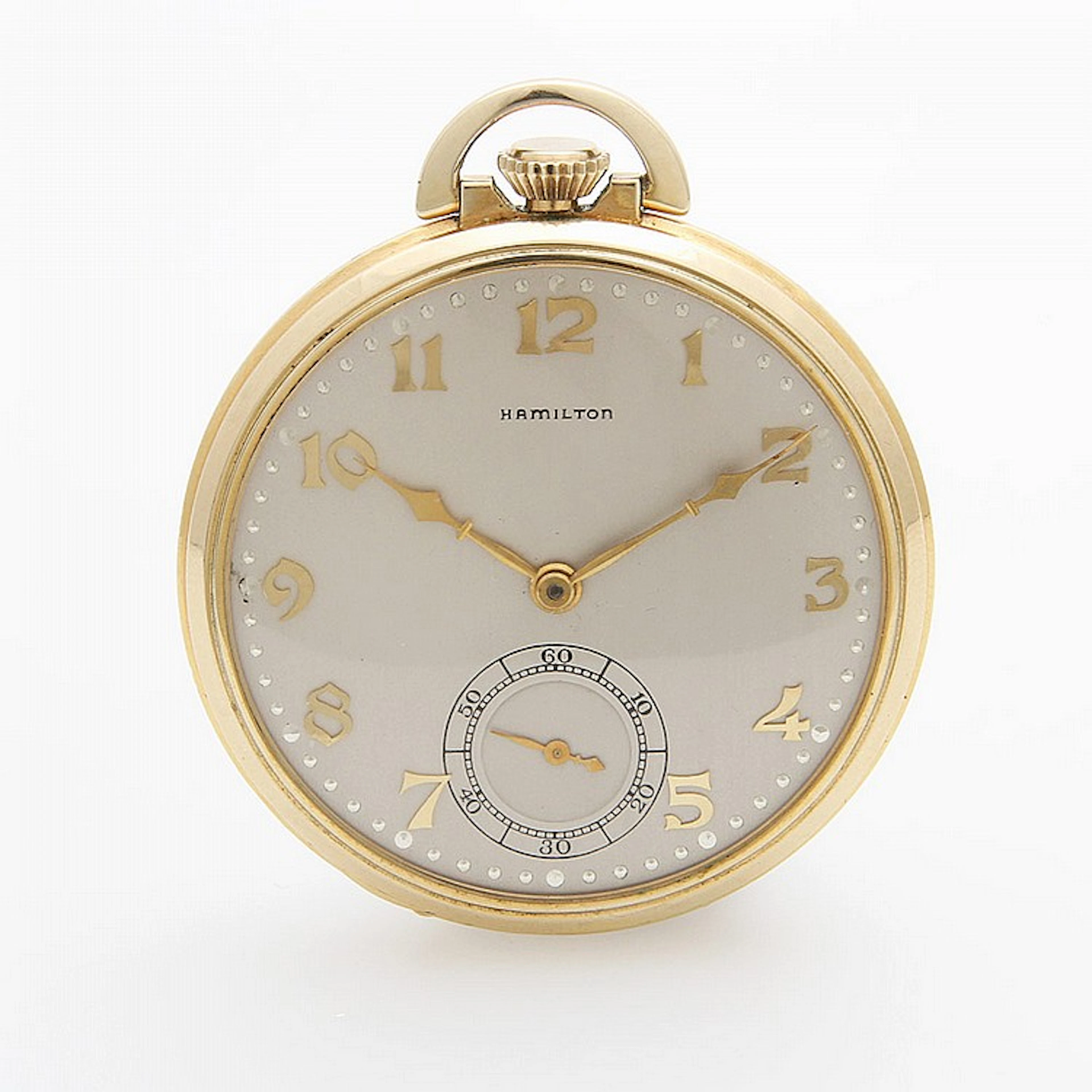 HAMILTON Taschenuhr, Lepine, Anfang 20. Jh., Gehäuse vergoldet (14K goldfilled).