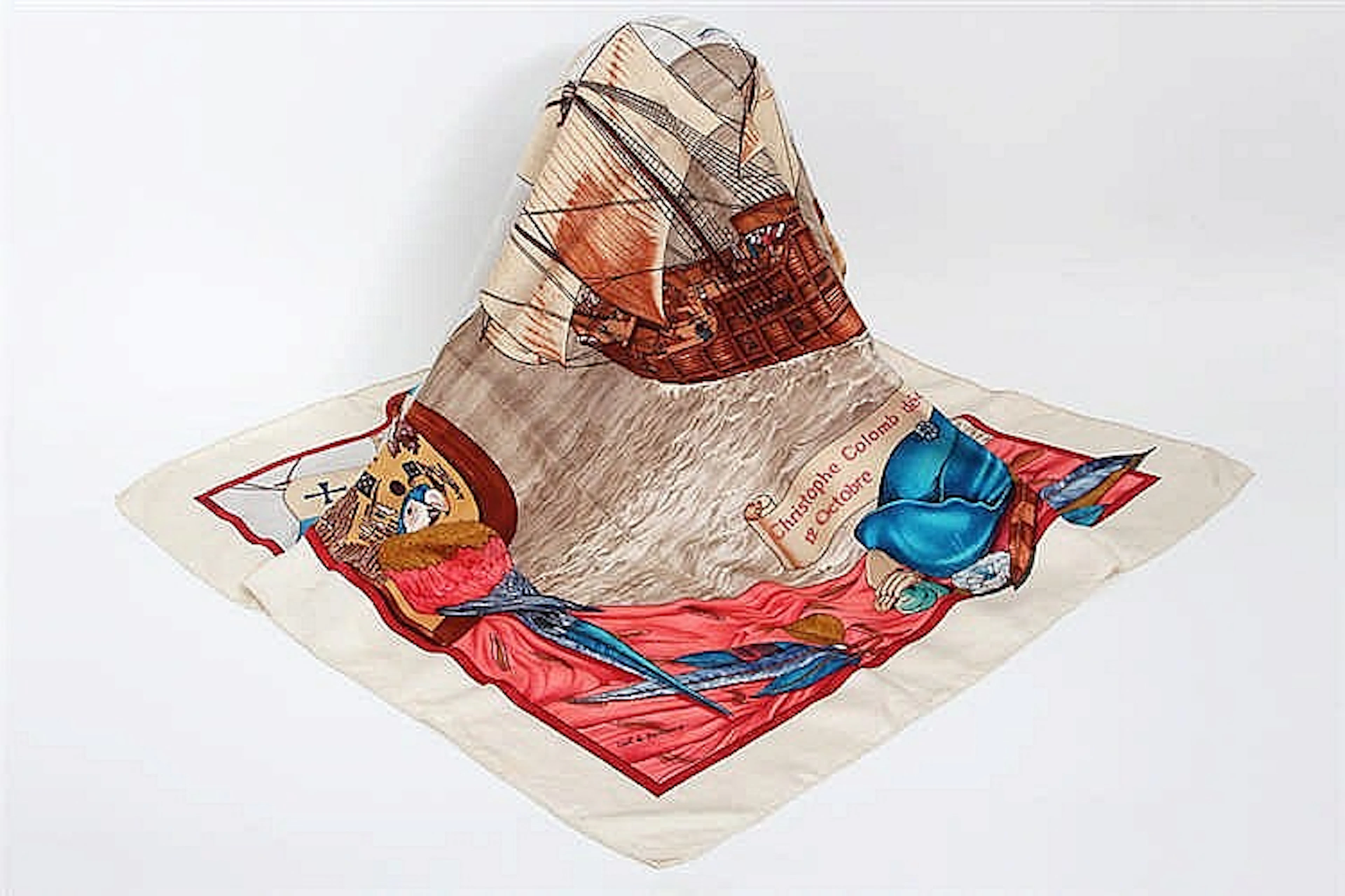 HERMÈS feines Seidencarré "CHRISTOPHE COLOMB DECOUVRE...