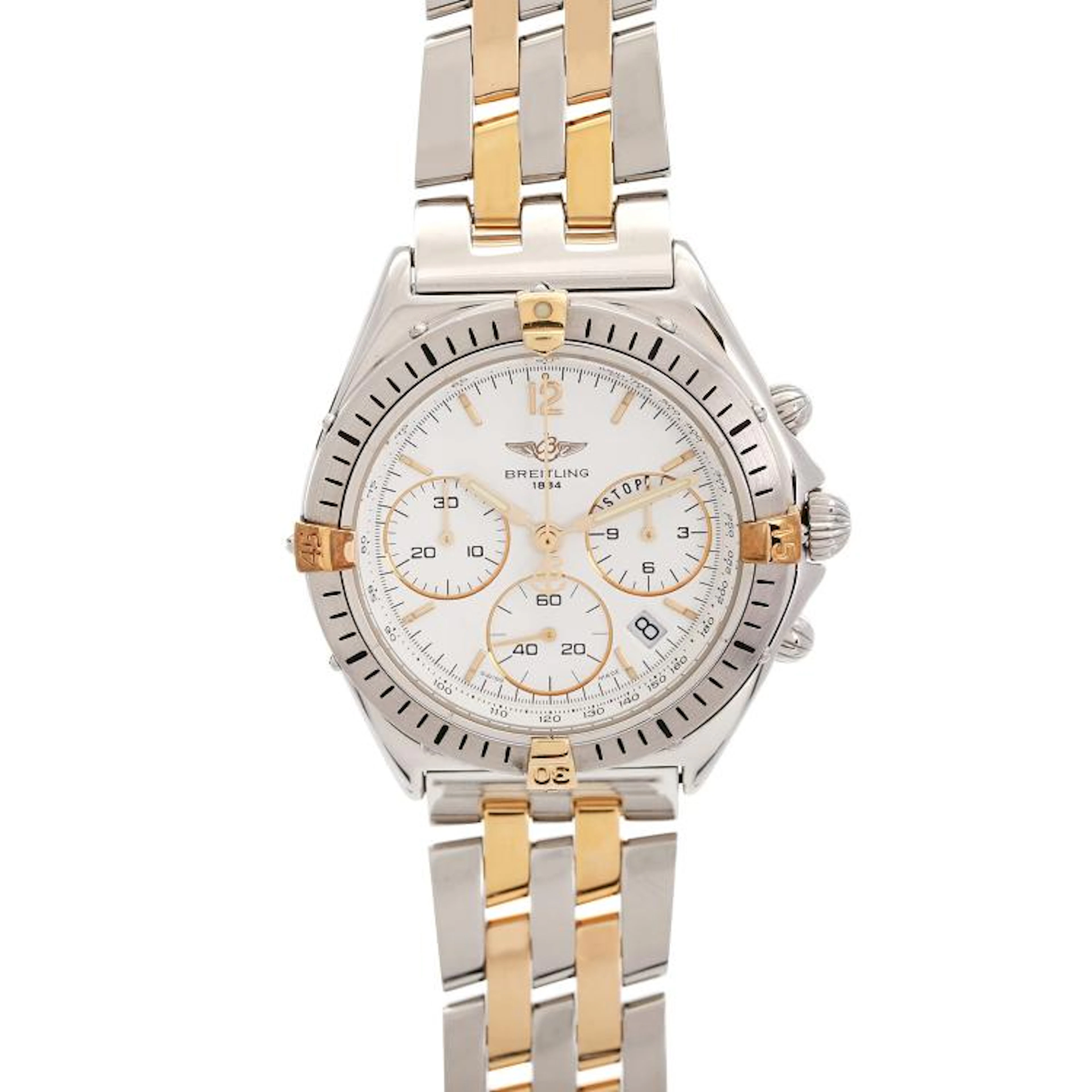 BREITLING Chrono Sextant Armbanduhr, Ref. B 55045. Edelstahl/Gold 18K.