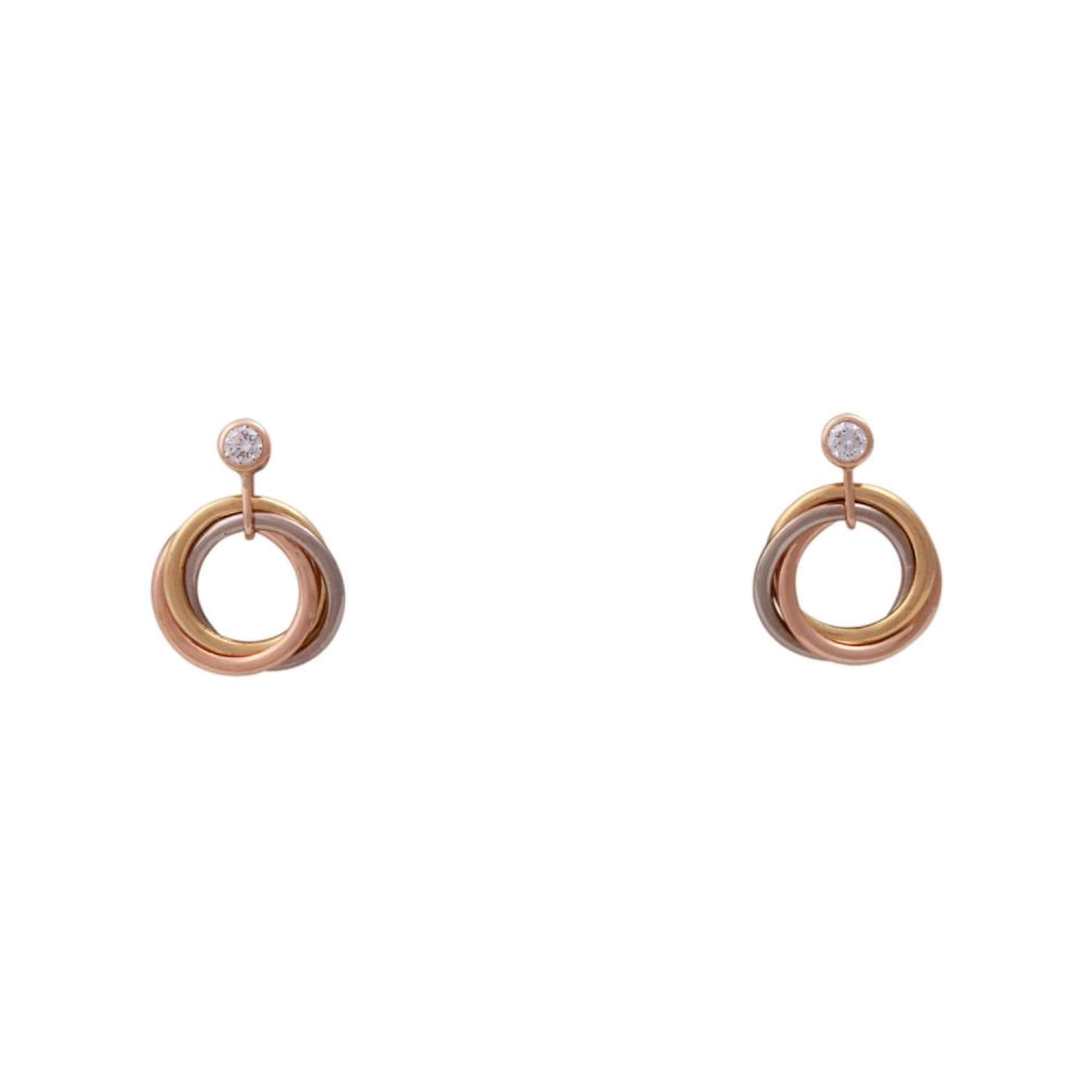 CARTIER Ohrringe "Trinity" mit Brillant je 0,04 ct,