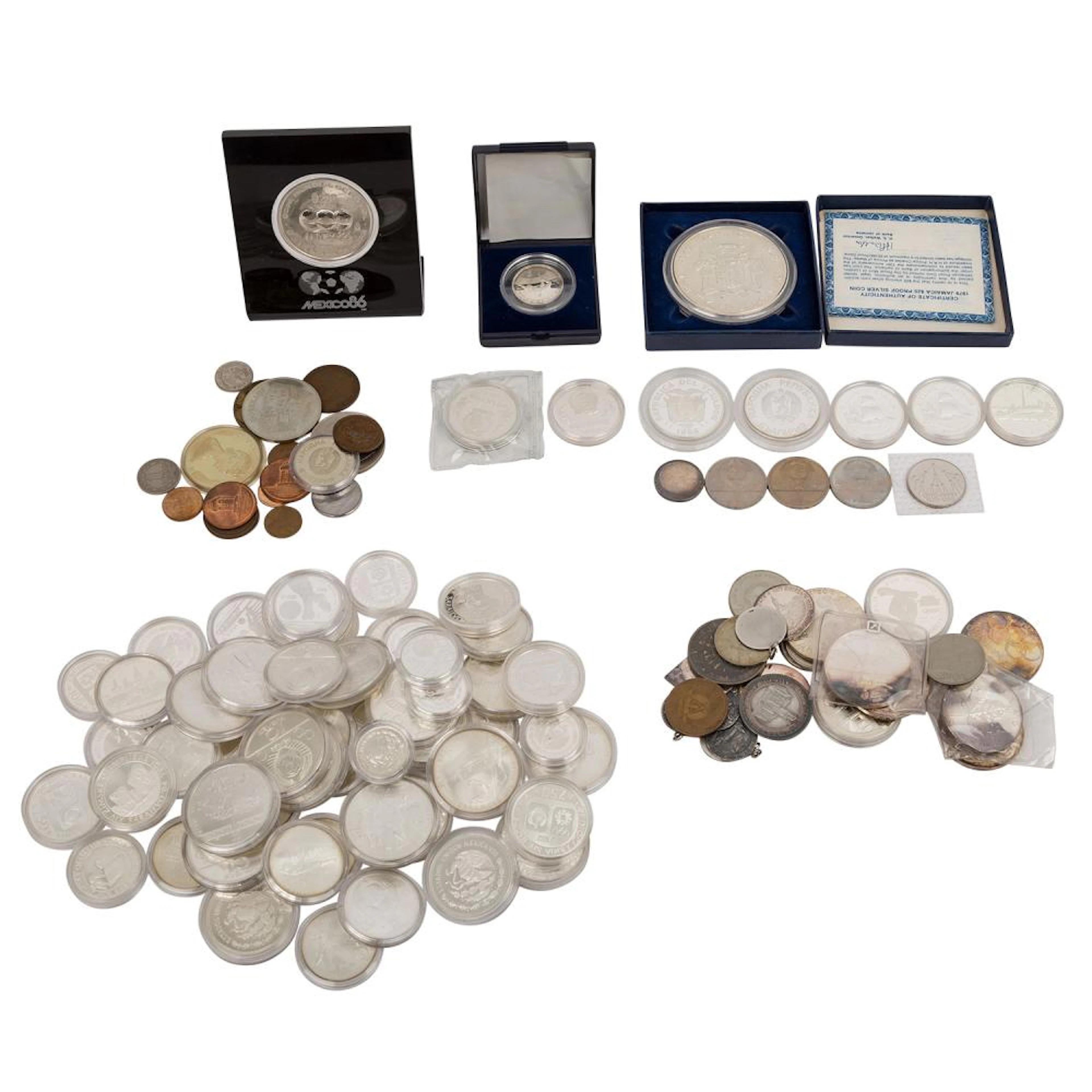 Silber Investment - Lot mit Russland 14 x 10 Rubel und 14 x 5 Rubel