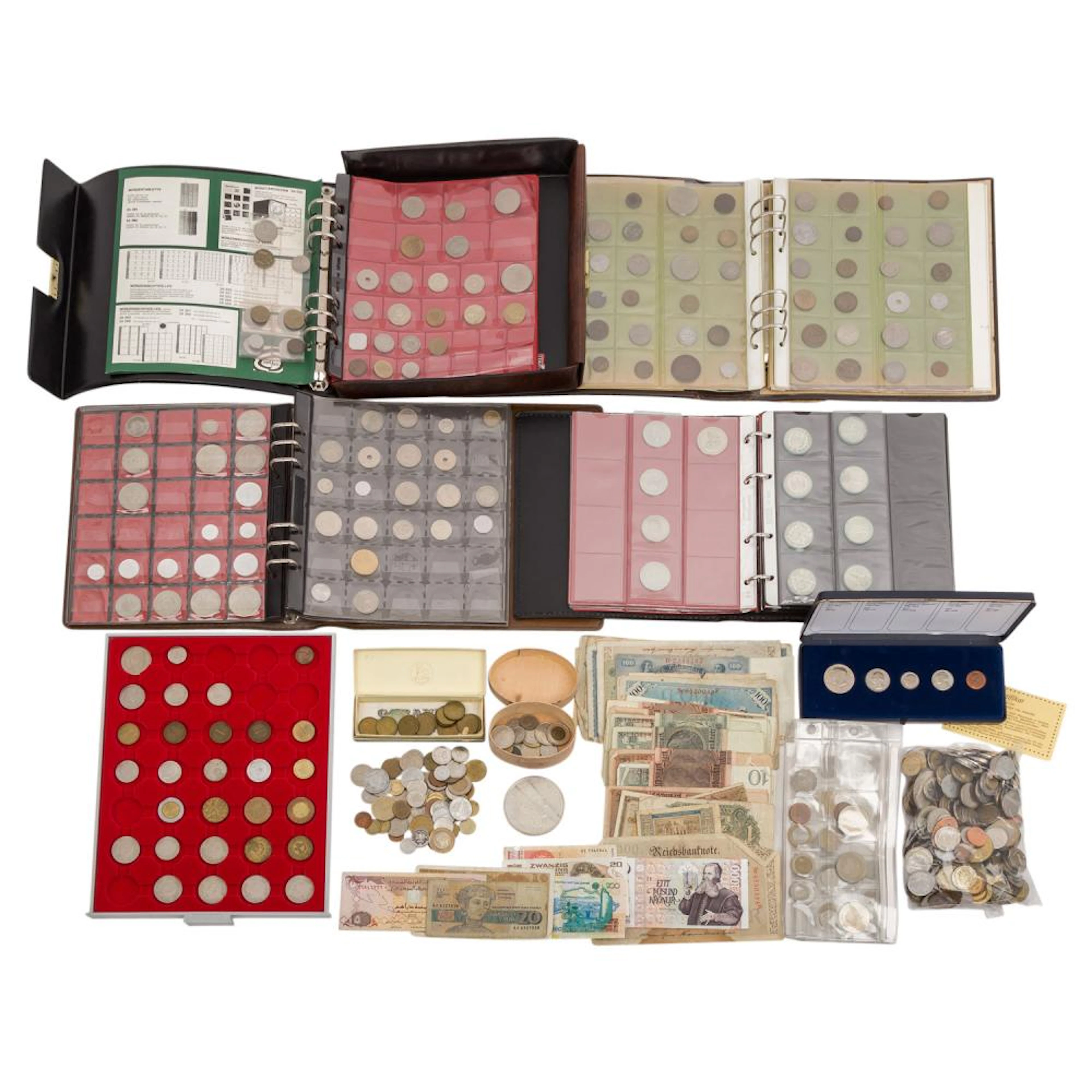 Lot aus 4 Alben und LINDNER Tableau, im Wesentlichen