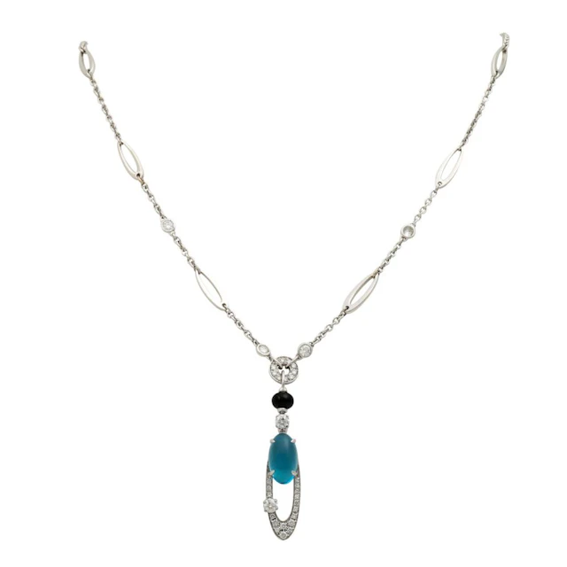 BULGARI Collier "Elisia" mit Blautopas und Brillanten