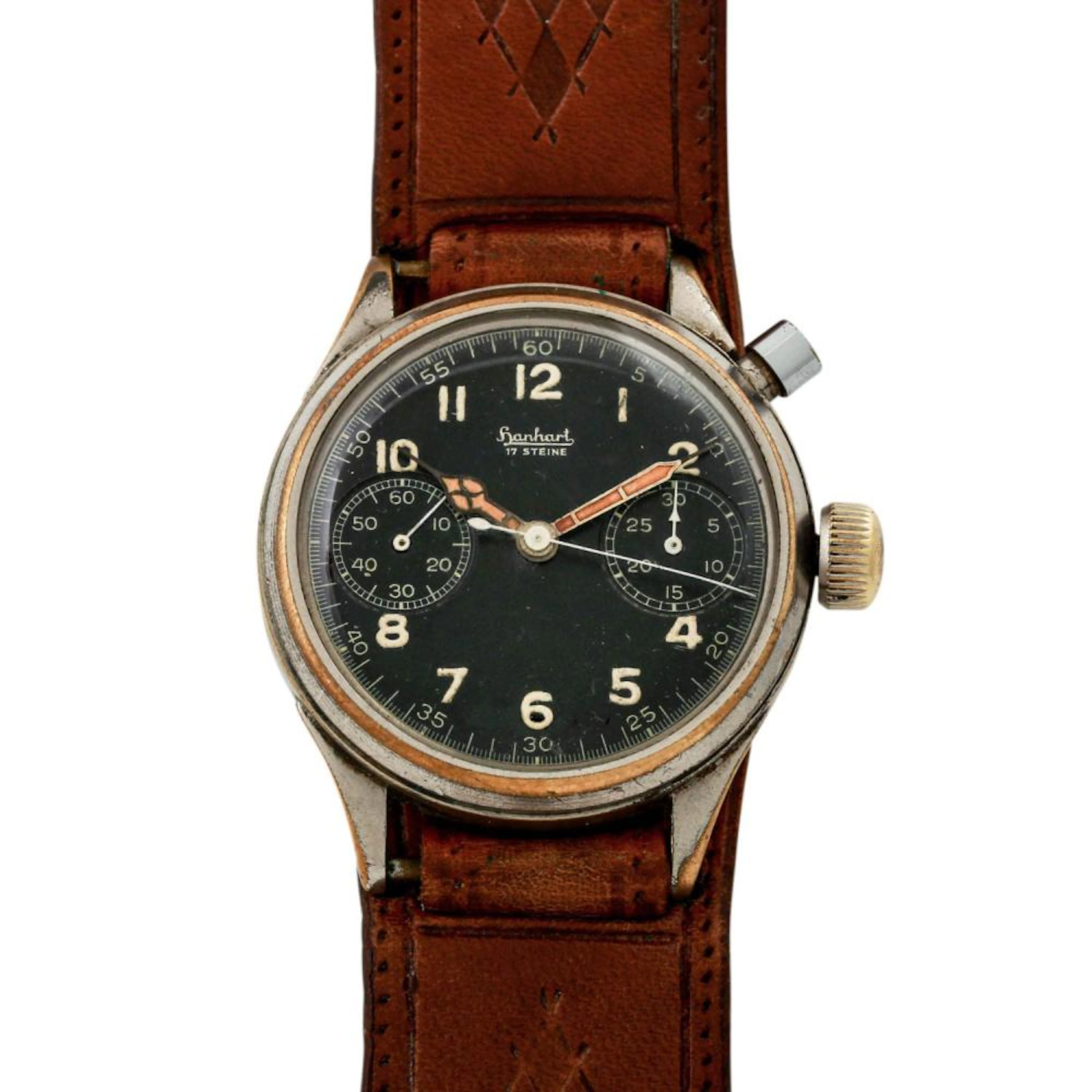 HANHART Vintage Monopusher Chronograph. Herrenuhr.