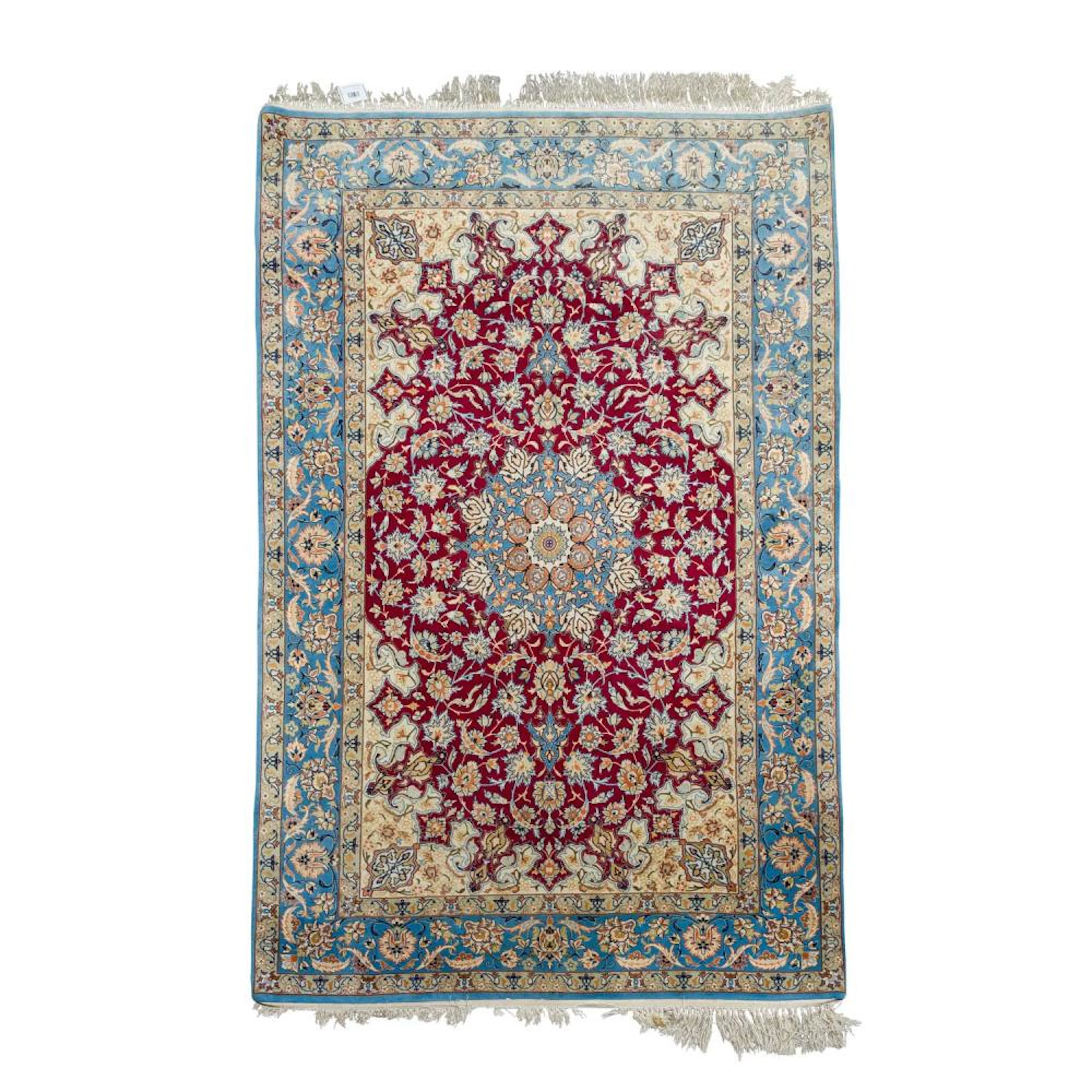 Orientteppich mit Seide. ISFAHAN/PERSIEN, 20. Jh., 167x107 cm.