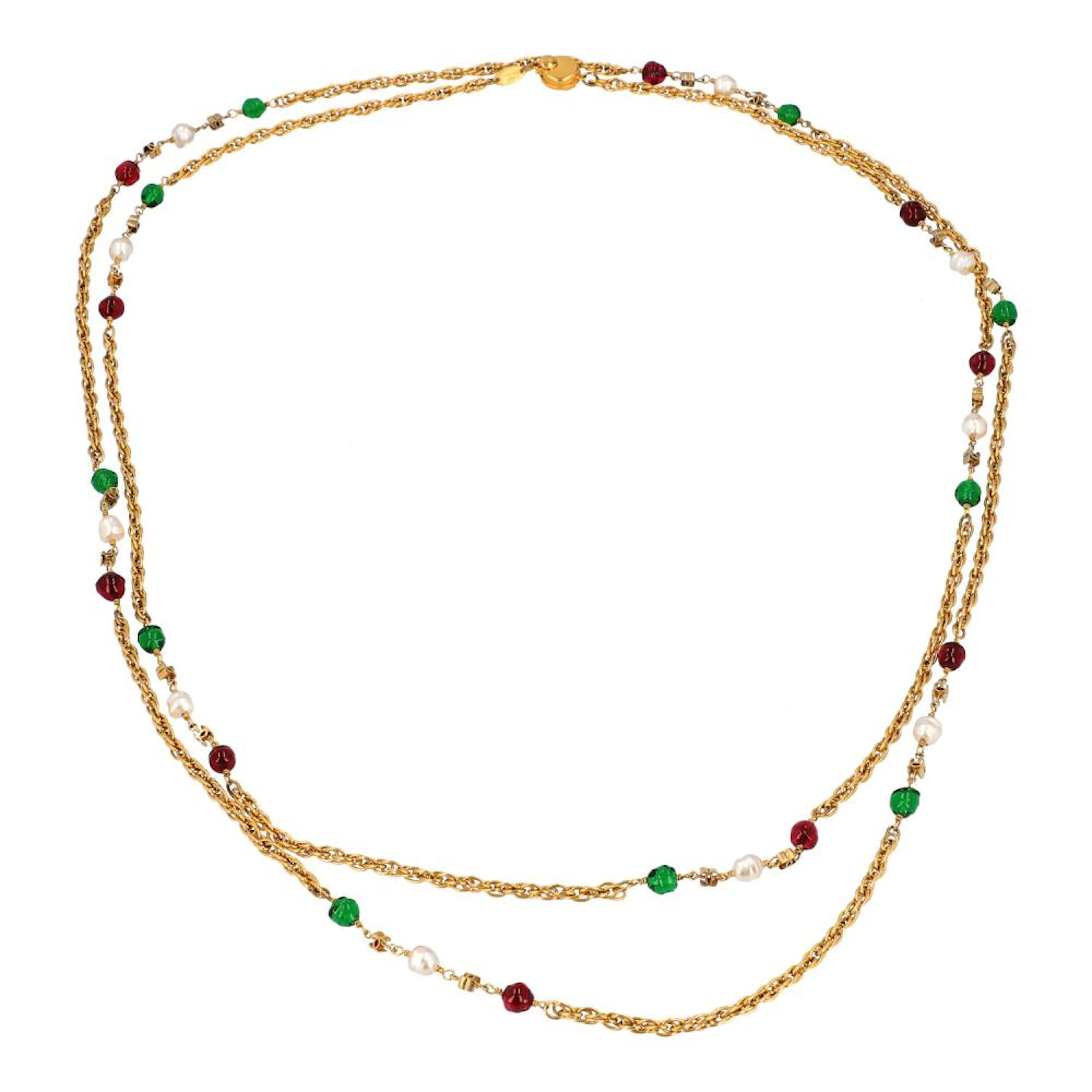 CHANEL VINTAGE Modeschmuck-Kette, Koll. 1982.