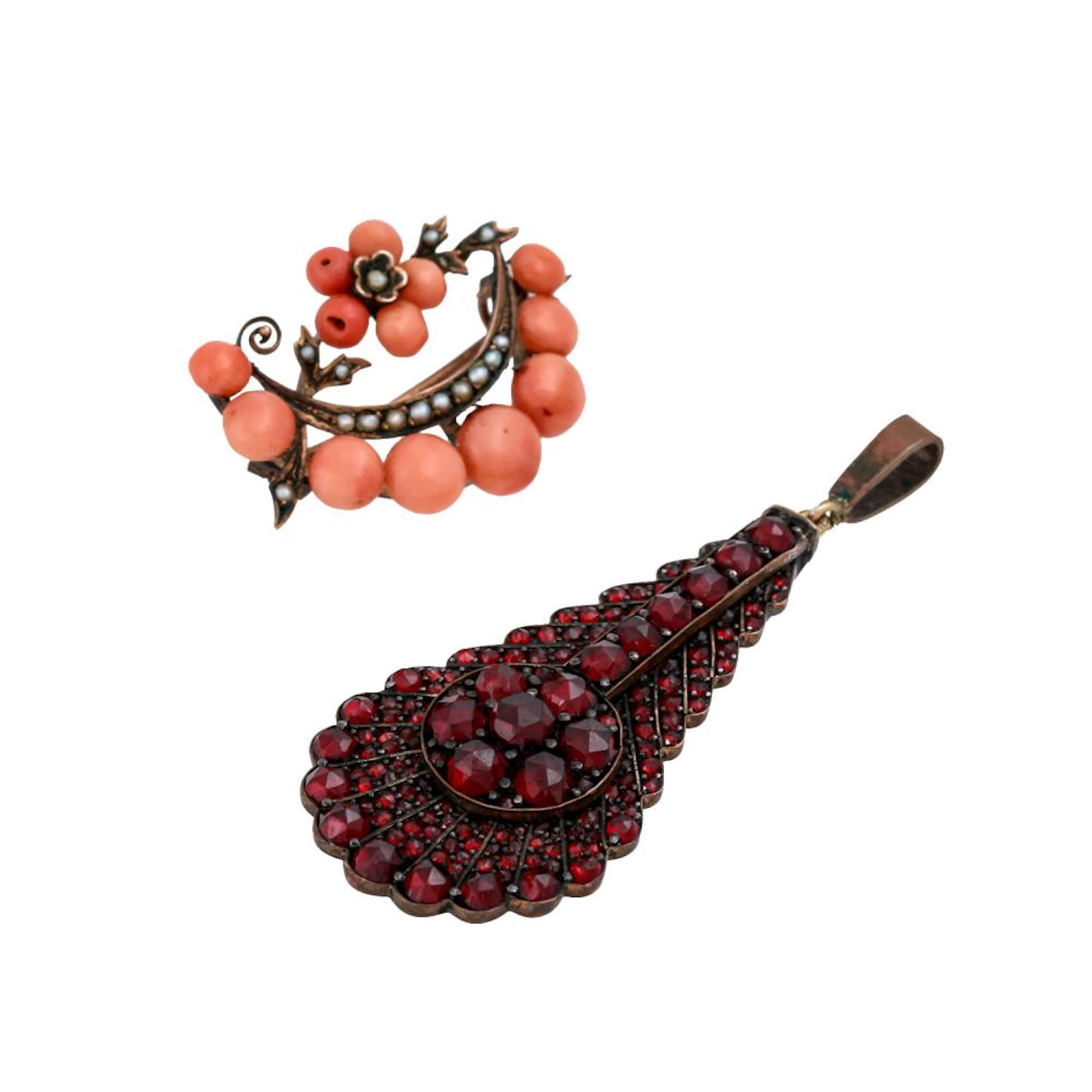 Konvolut aus 2 Teilen Antikschmuck,