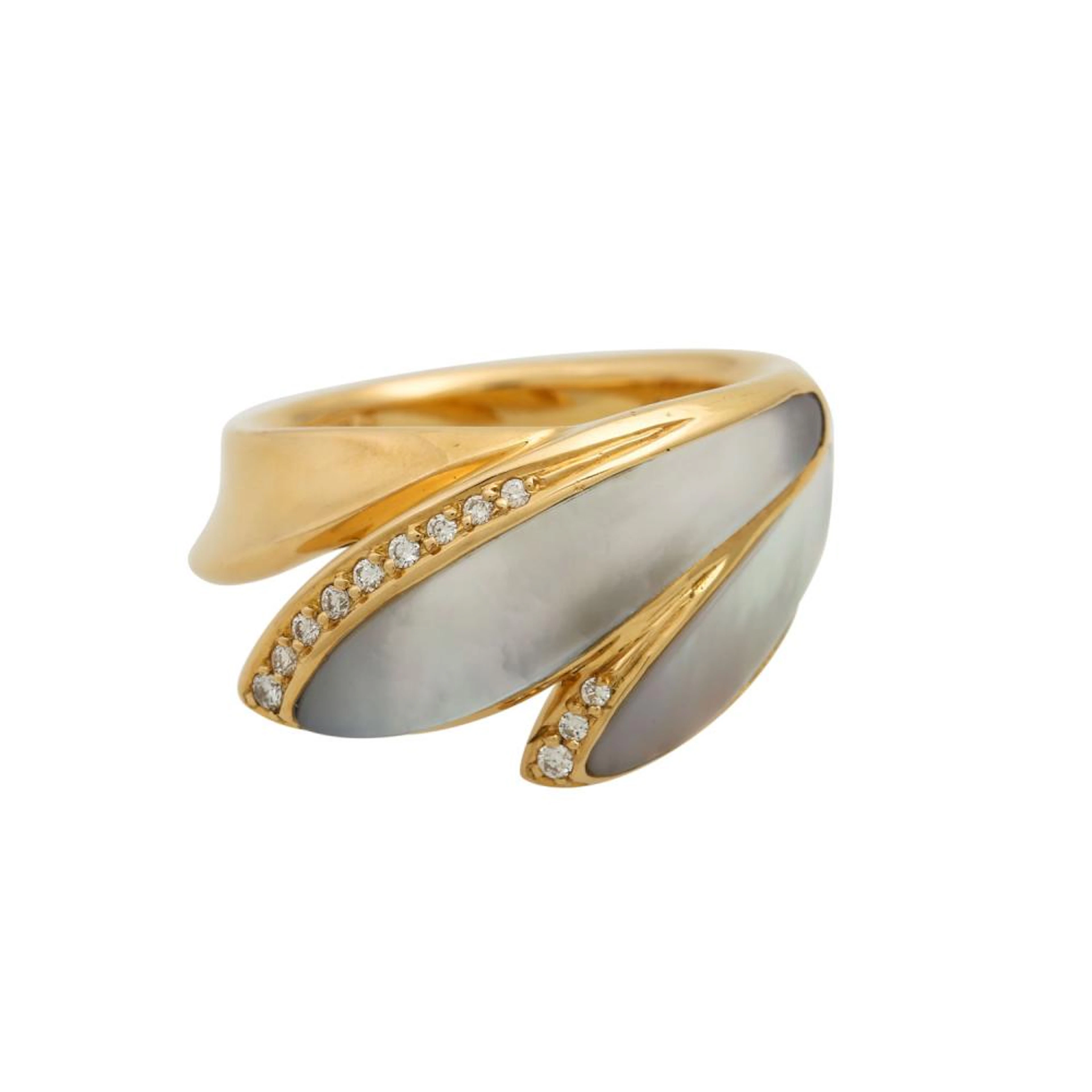 LÜTH BIJOUX Ring mit Perlmutt und Brillanten zus. ca. 0,08 ct,