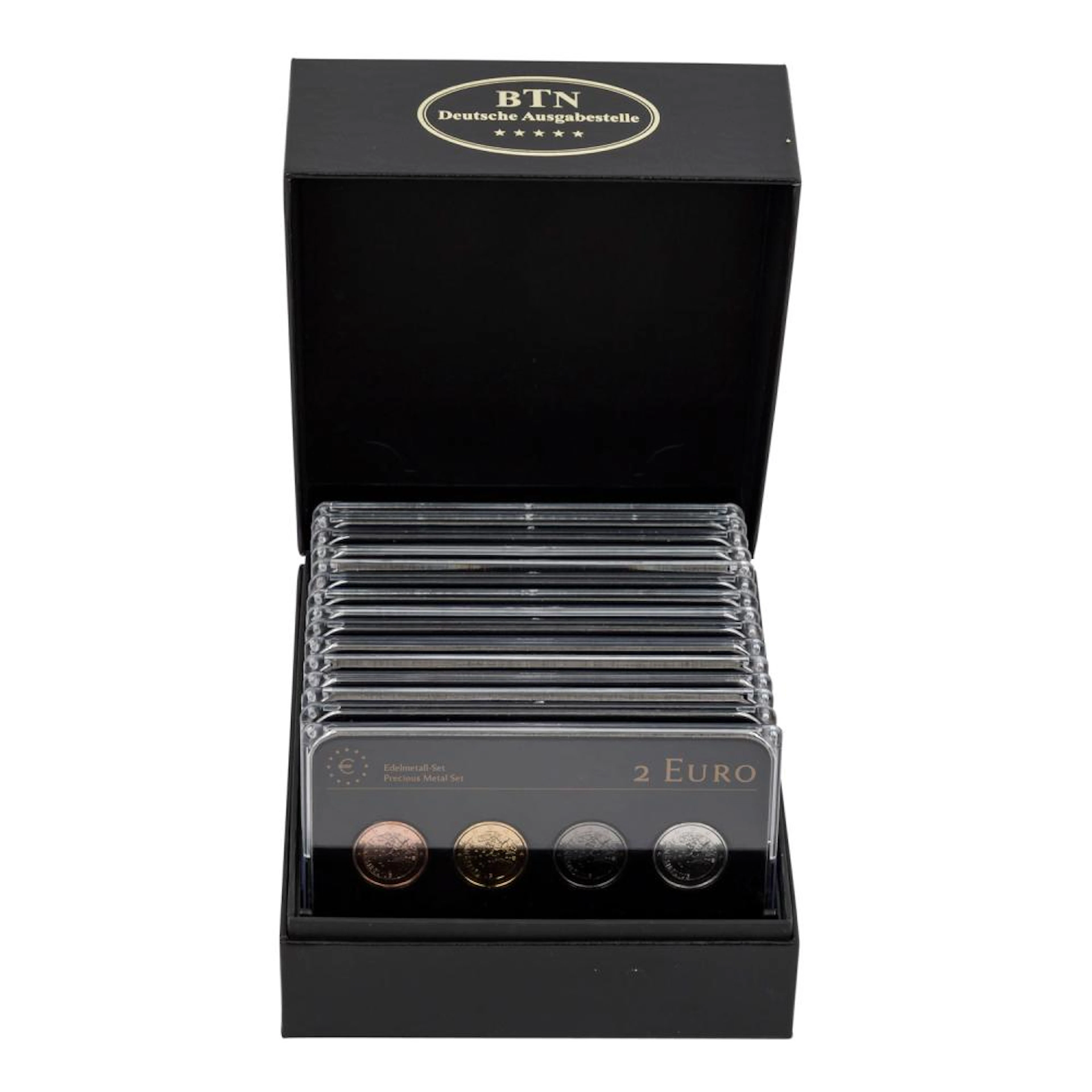 Exklusive Box mit 15 x 2 Euro Edelmetall-Set,
